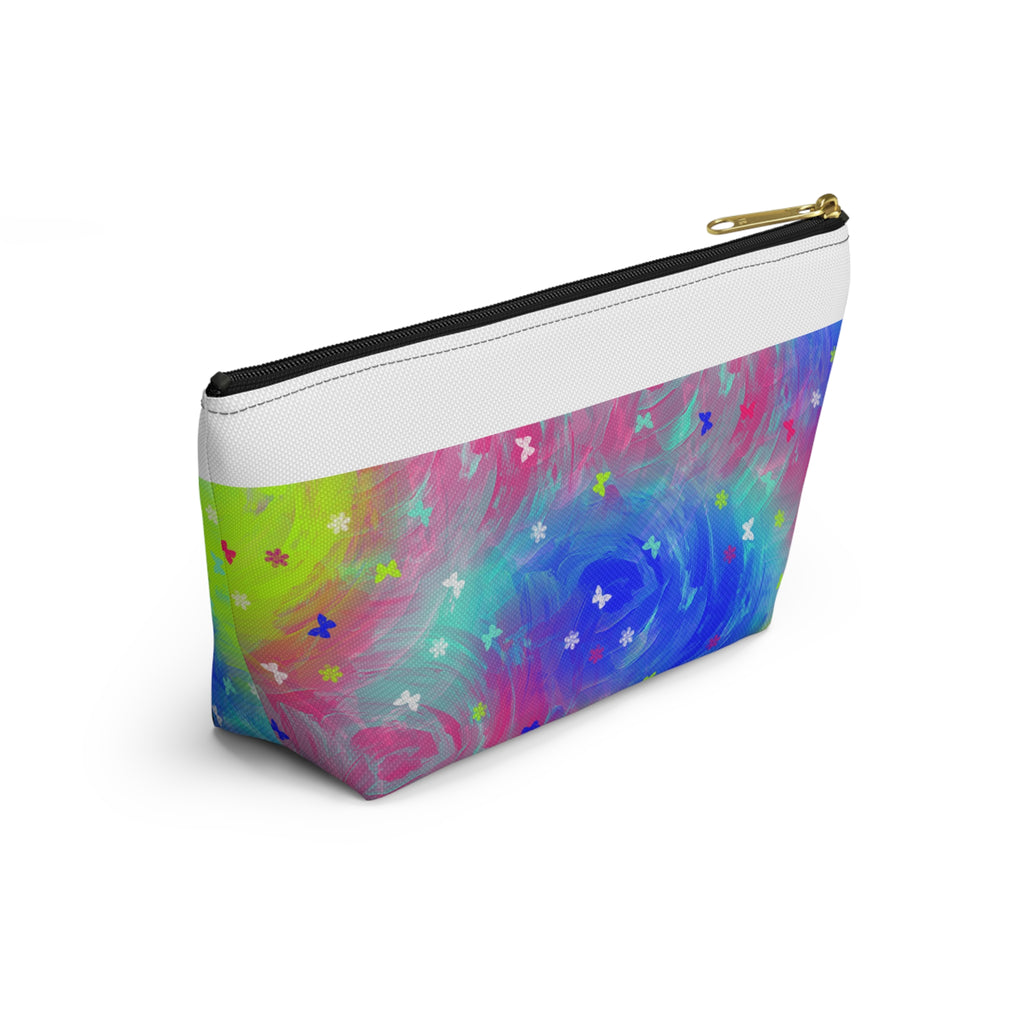 Colorful Swirl Butterfly Accessory Pouch — T‑Bottom Cosmetic Bag