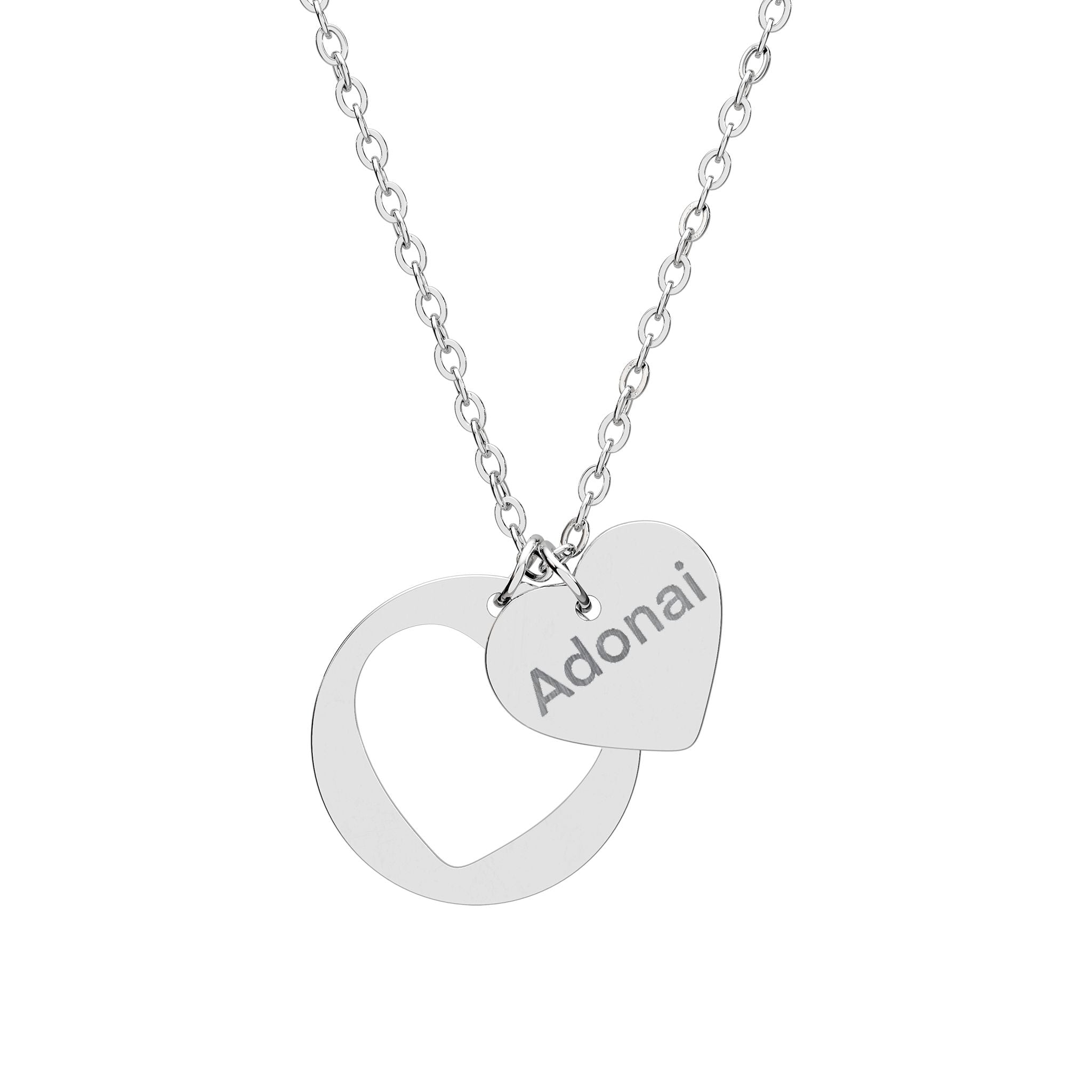 Engravable Heart Cutout Necklace – Personalized Sterling Pendant Gift