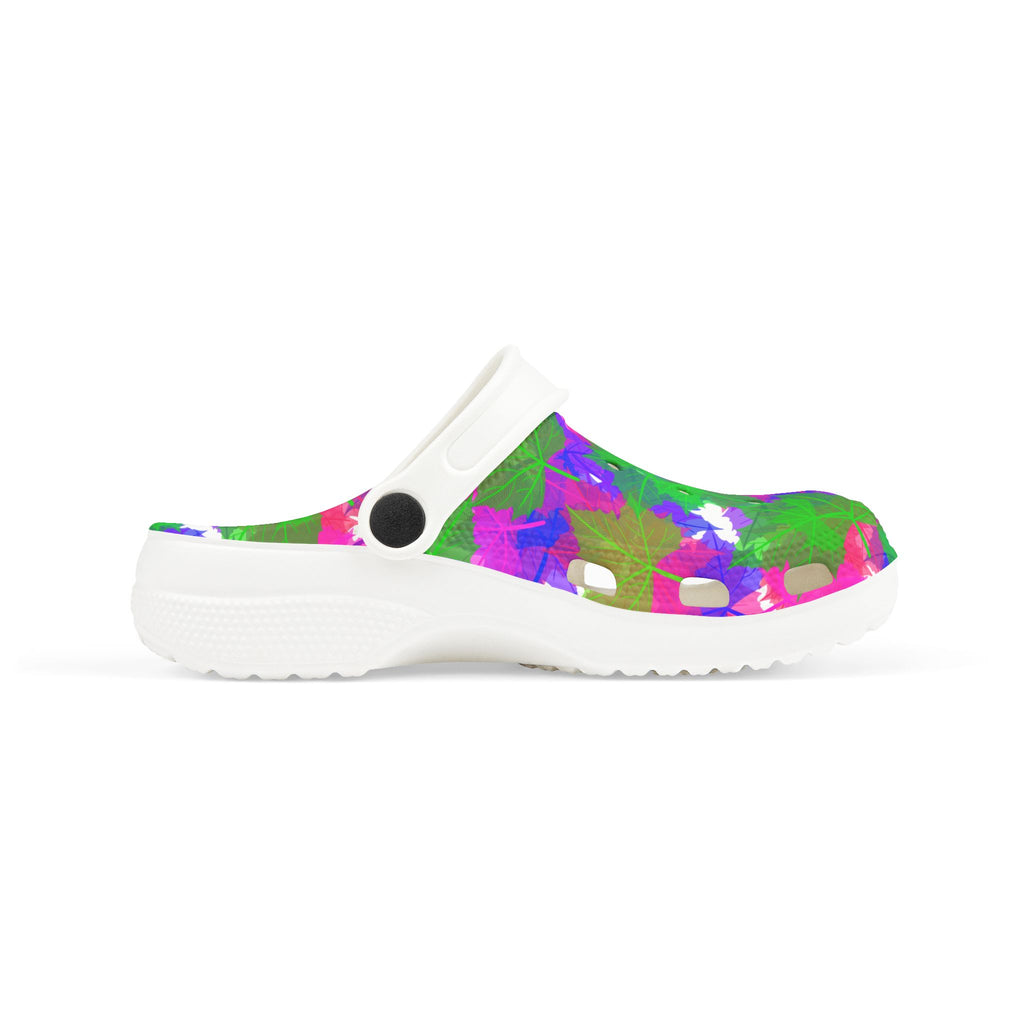 Kids Tie-Dye Splash Foam Clogs — Colorful Garden Pattern