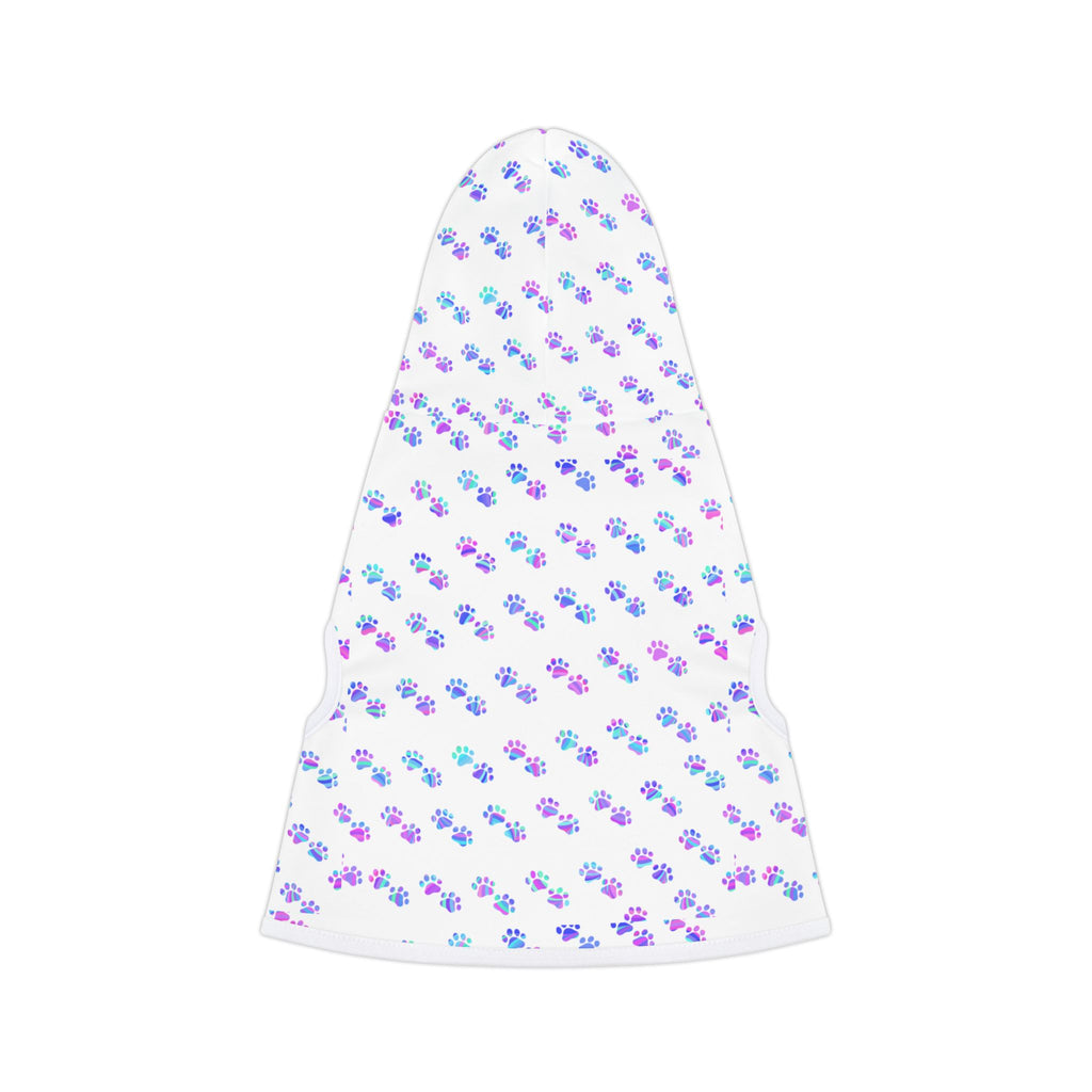 Pastel Paw Print Pet Hoodie — Cute Floral Paw Pattern Dog & Cat Hoodie