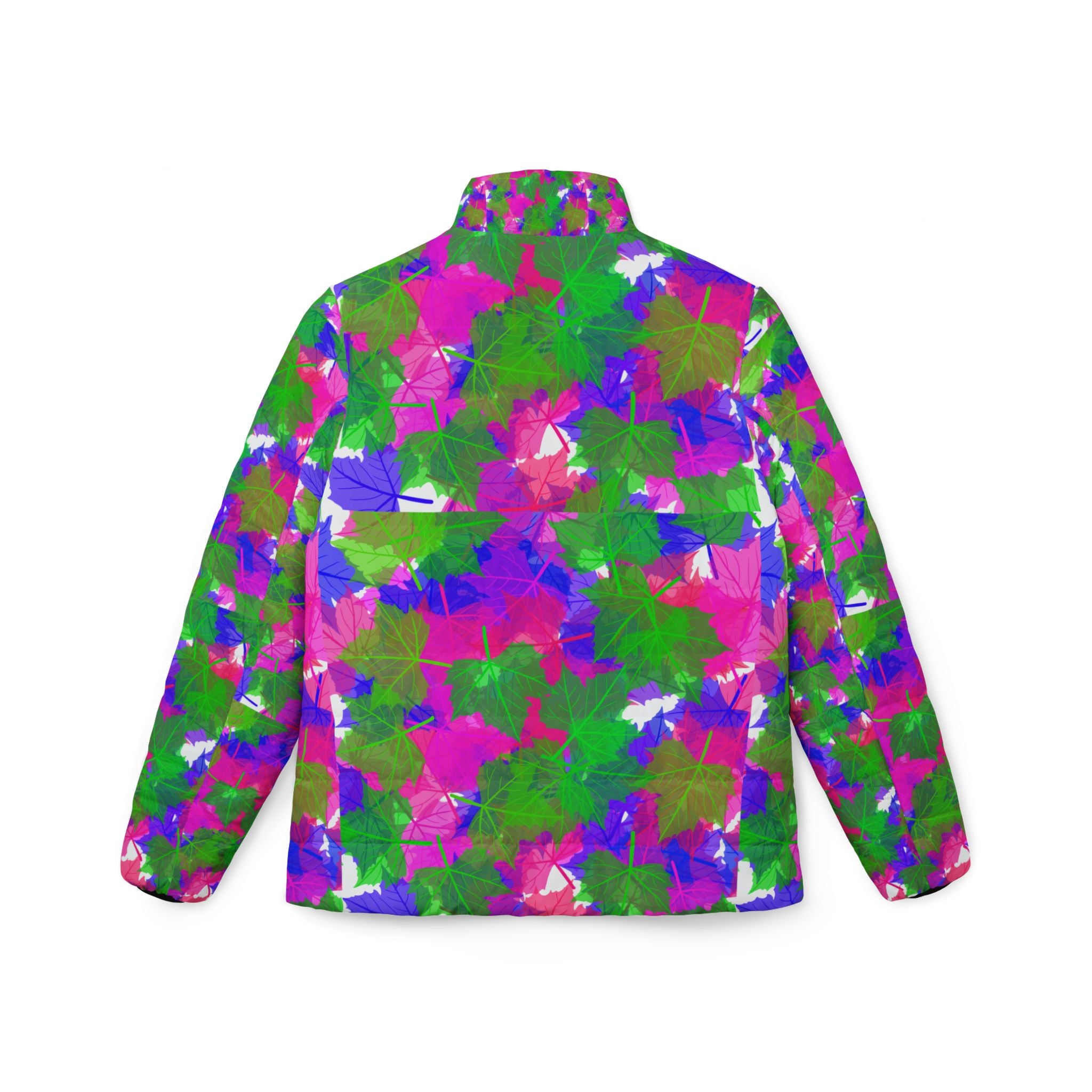 Colorful Abstract Floral Puffer Jacket