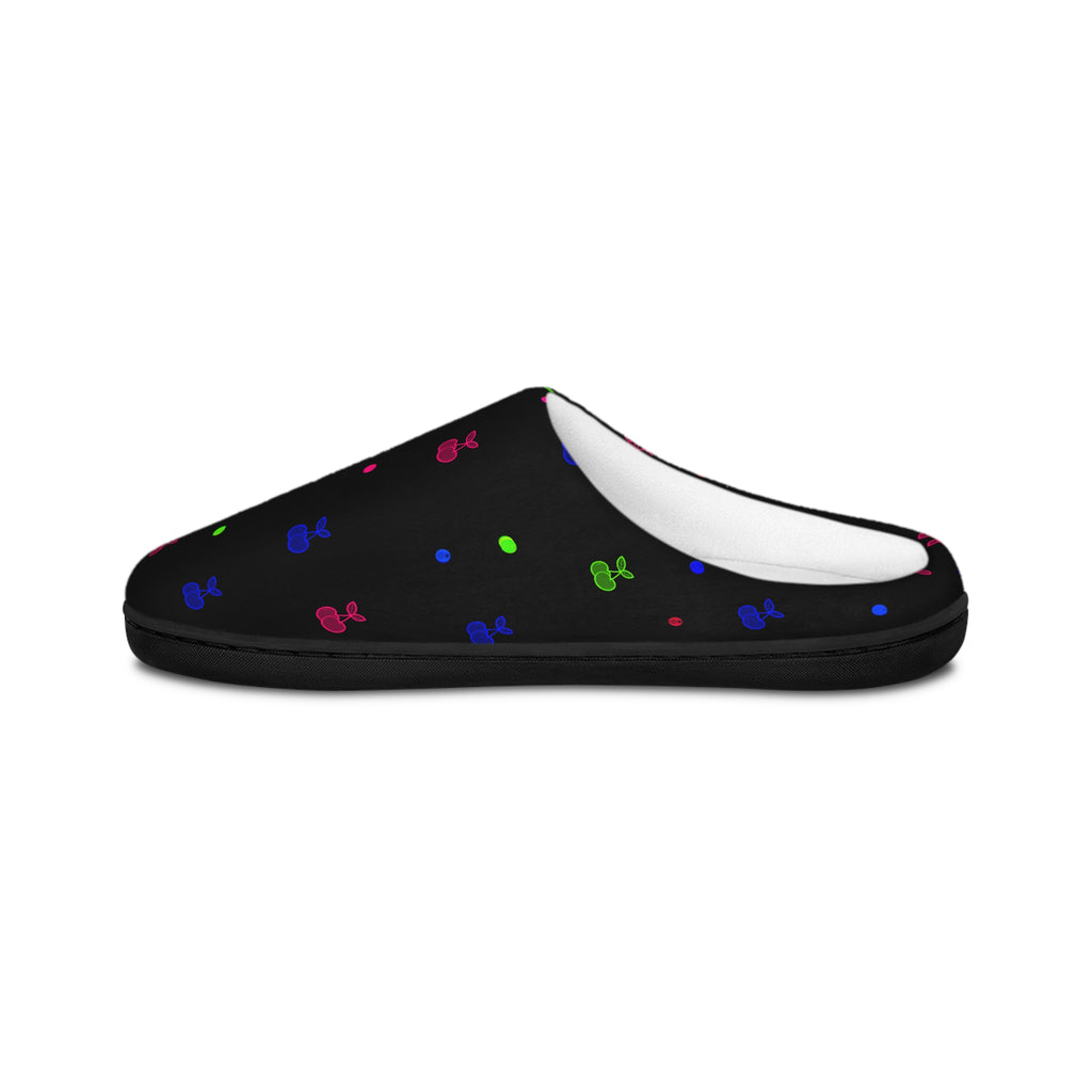 Cozy Women's Indoor Slippers — Colorful Mini Mushroom Dot Pattern