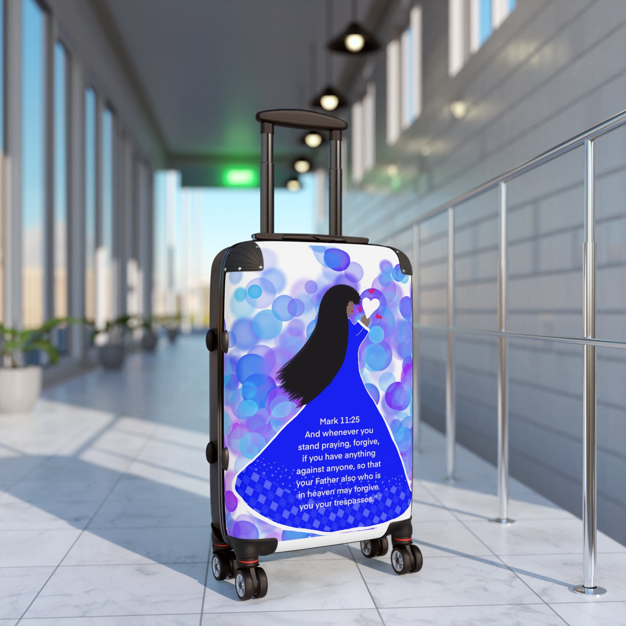 Spiritual Dove Suitcase – Mark 11:25 Inspirational Carry-On Luggage