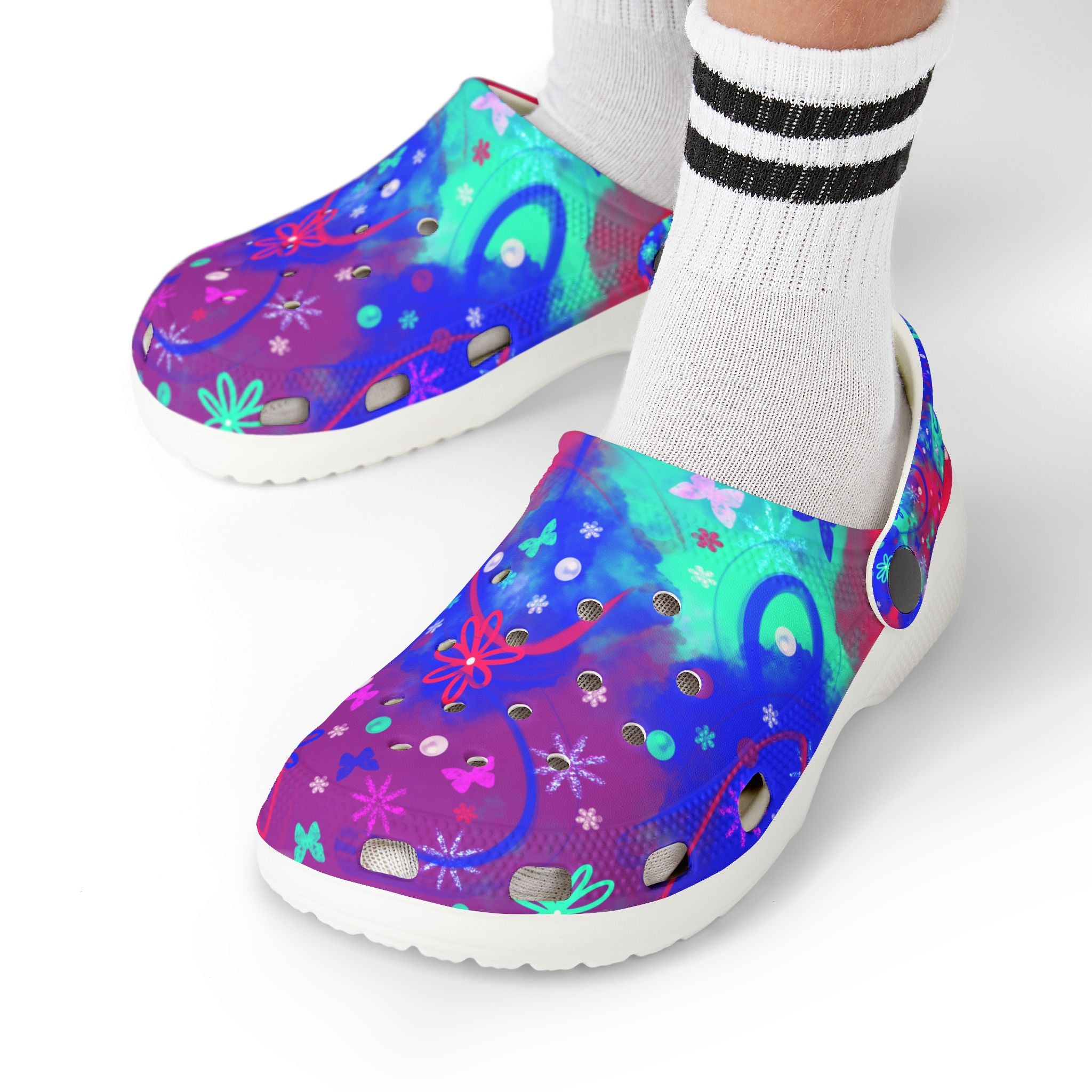 Kids Colorful Galaxy Clogs — Fun Rainbow Foam Slip-Ons