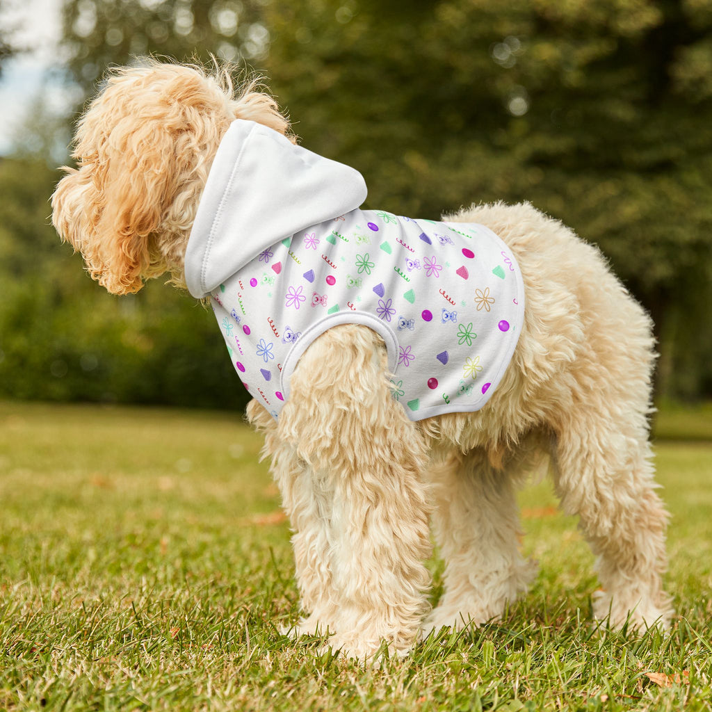 Pastel Candy Pattern Pet Hoodie — Cute Floral & Sweets Dog Hoodie