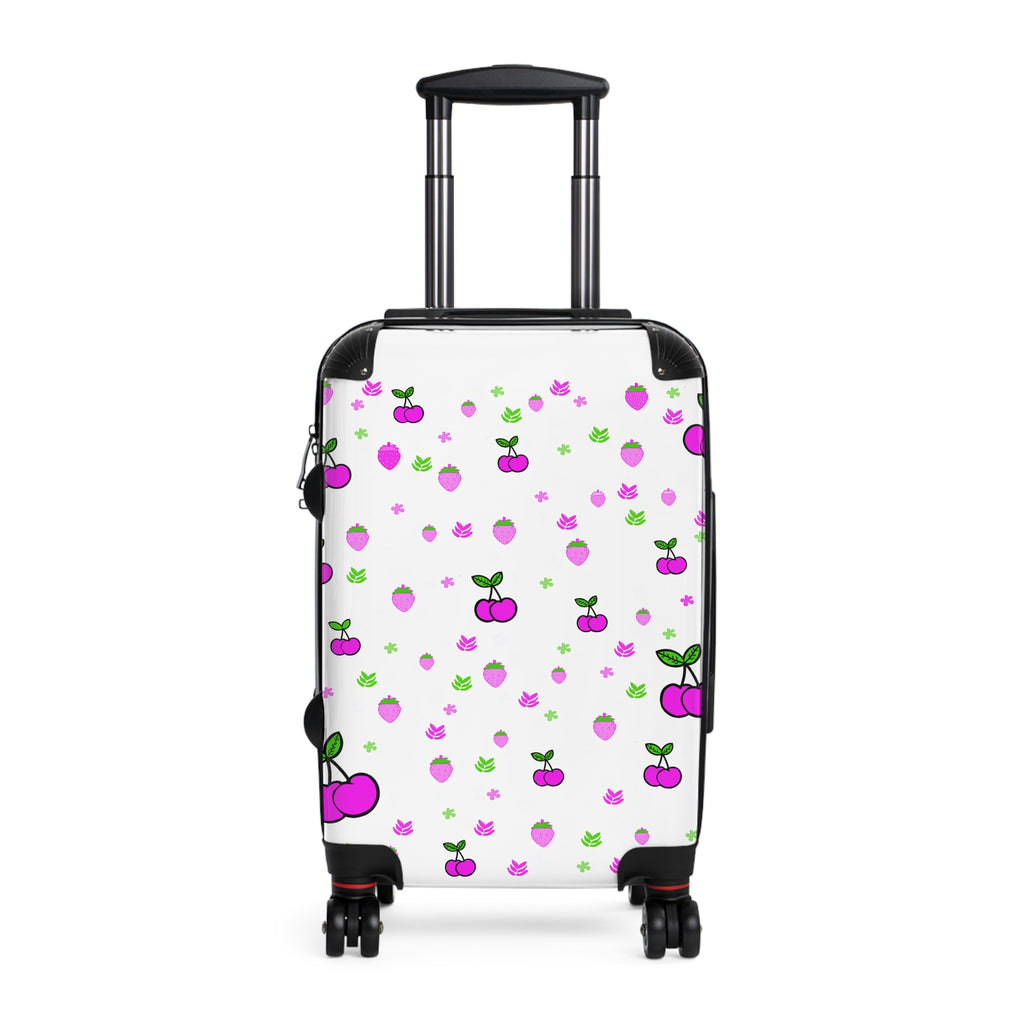 Cherry Pattern Suitcase – Cute Pink Cherry Luggage Cover for Travel