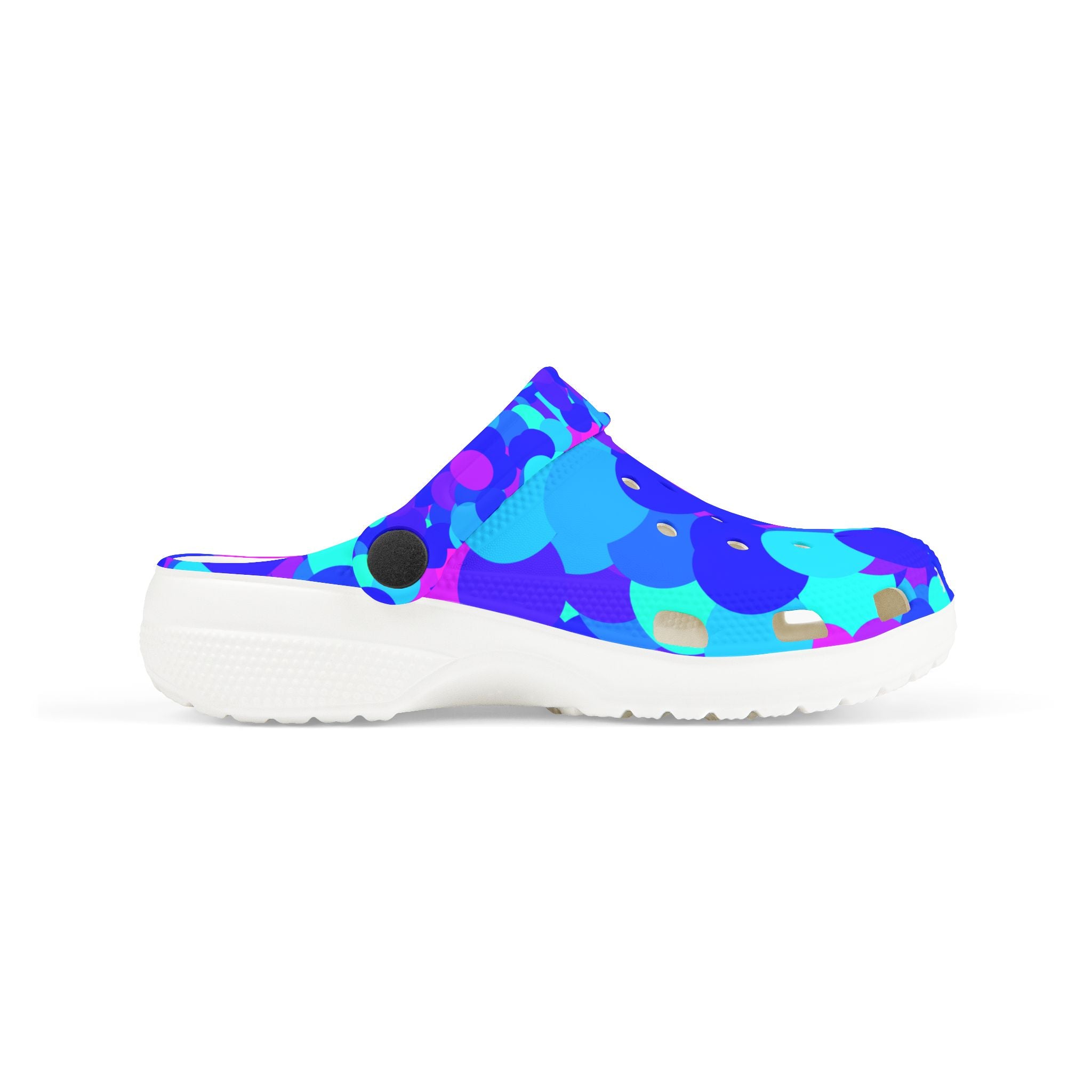 Kids Blue Purple Abstract Camo EVA Foam Clogs — Lightweight Slip-On Sandals