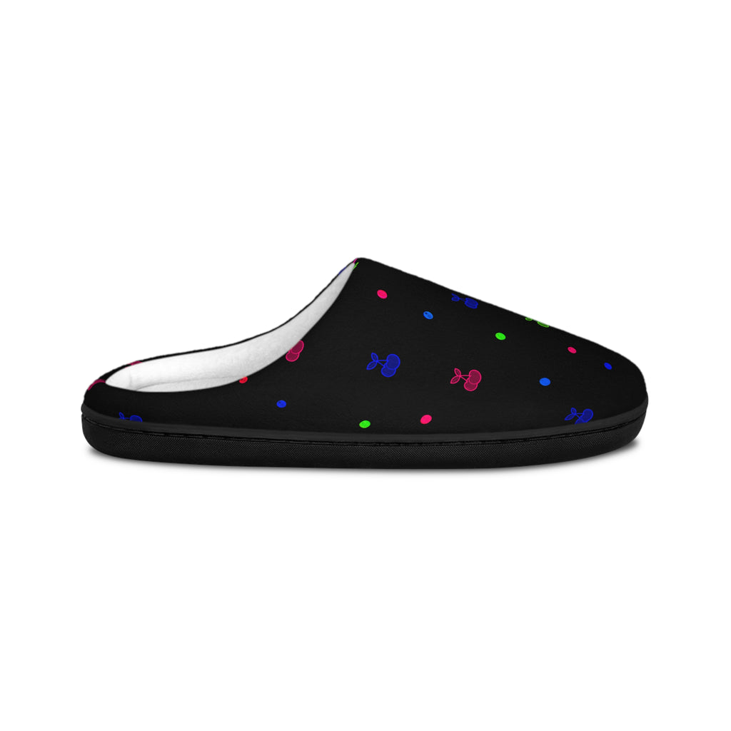 Cozy Women's Indoor Slippers — Colorful Mini Mushroom Dot Pattern