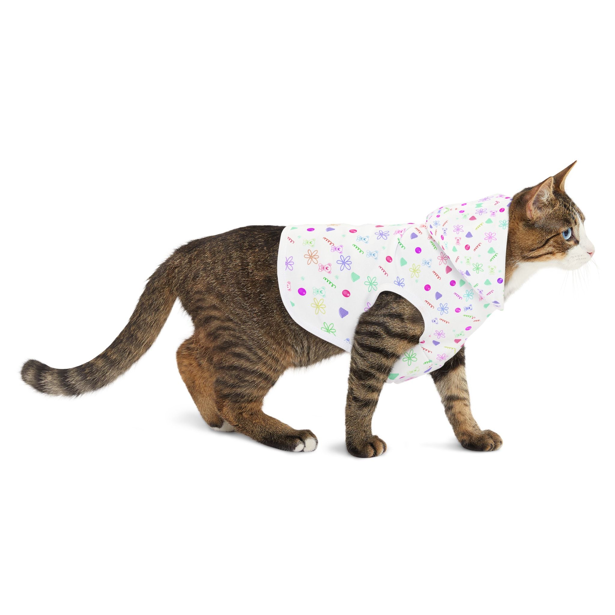 Pastel Confetti Pet Hoodie — Lightweight Printed Dog & Cat Hoodie