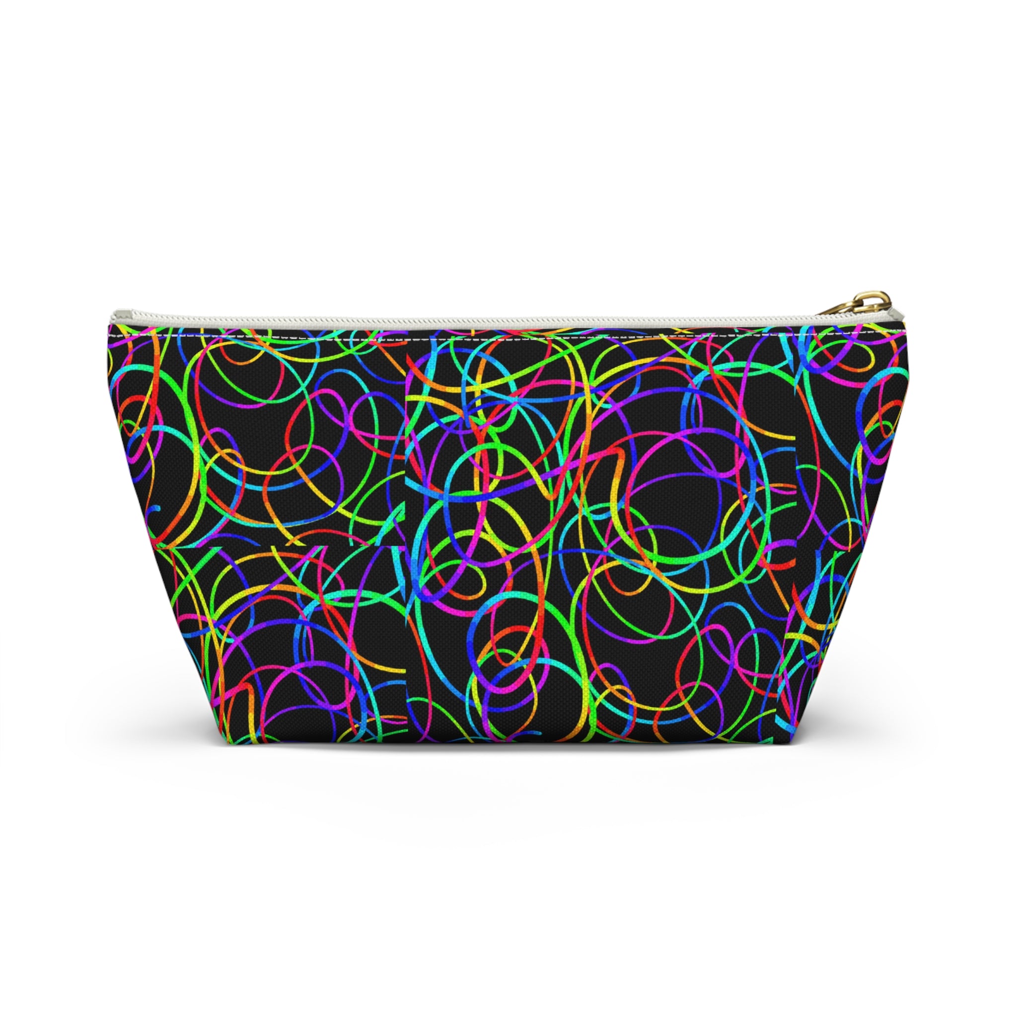 Fairy Neon Accessory Pouch — Colorful Circle Pattern T-Bottom Makeup Bag