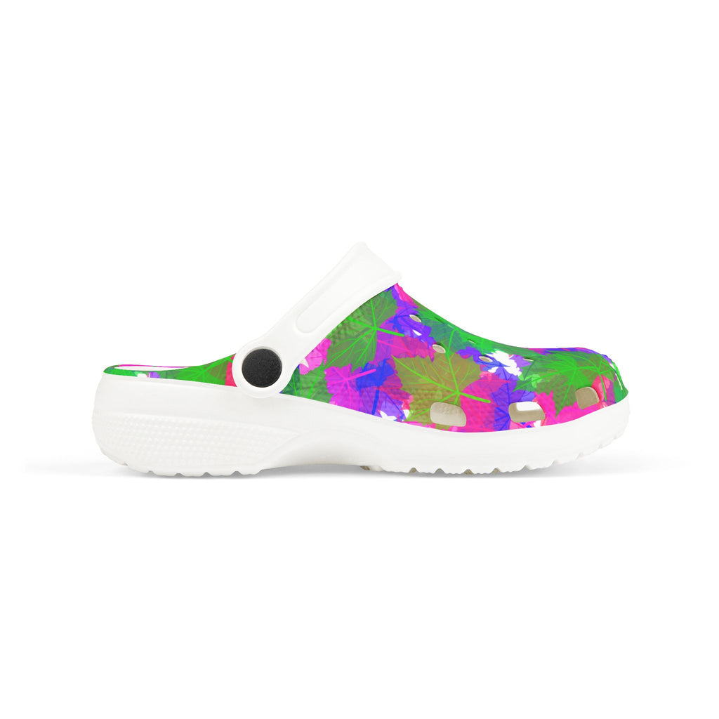 Kids Tie-Dye Splash Foam Clogs — Colorful Garden Pattern