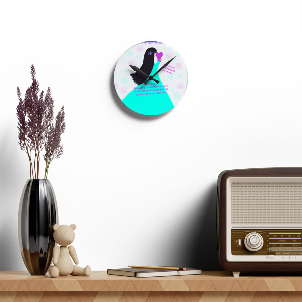 Acrylic Wall Clock — Inspirational Silhouette Love Quote Clock