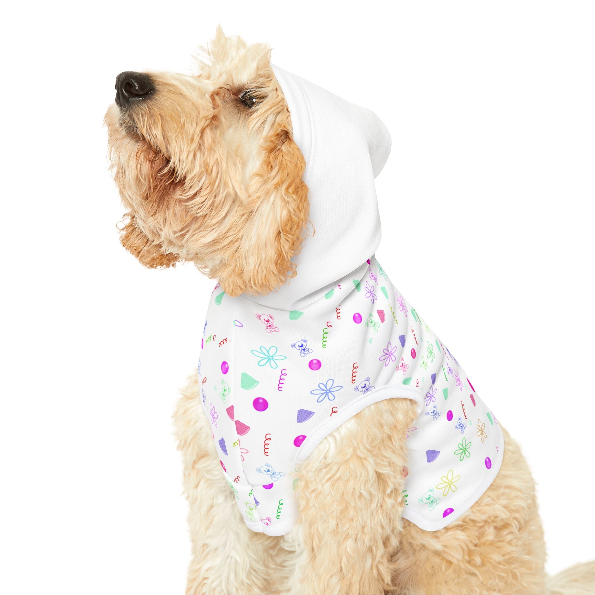 Pastel Candy Pattern Pet Hoodie — Cute Floral & Sweets Dog Hoodie