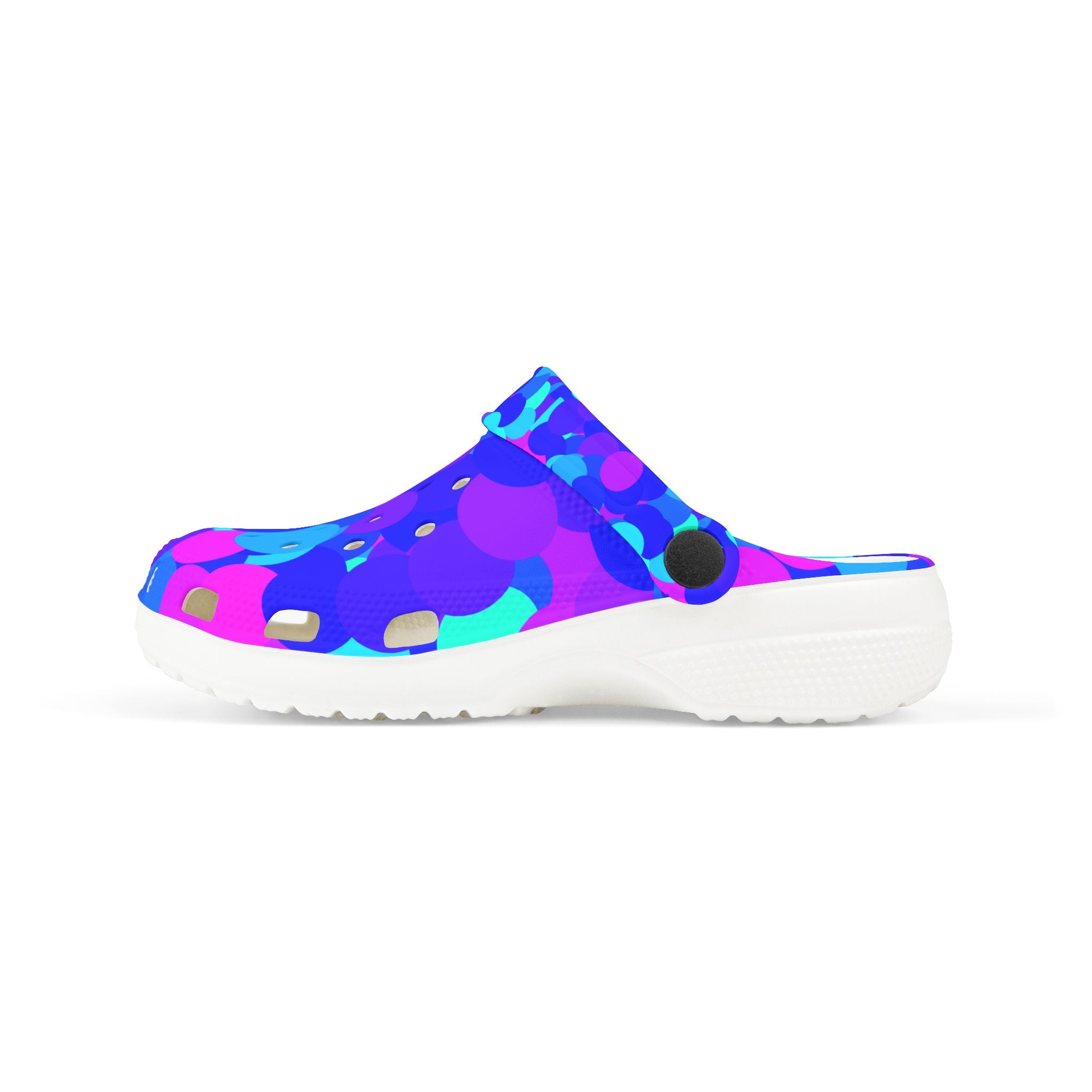 Kids Blue Purple Abstract Camo EVA Foam Clogs — Lightweight Slip-On Sandals