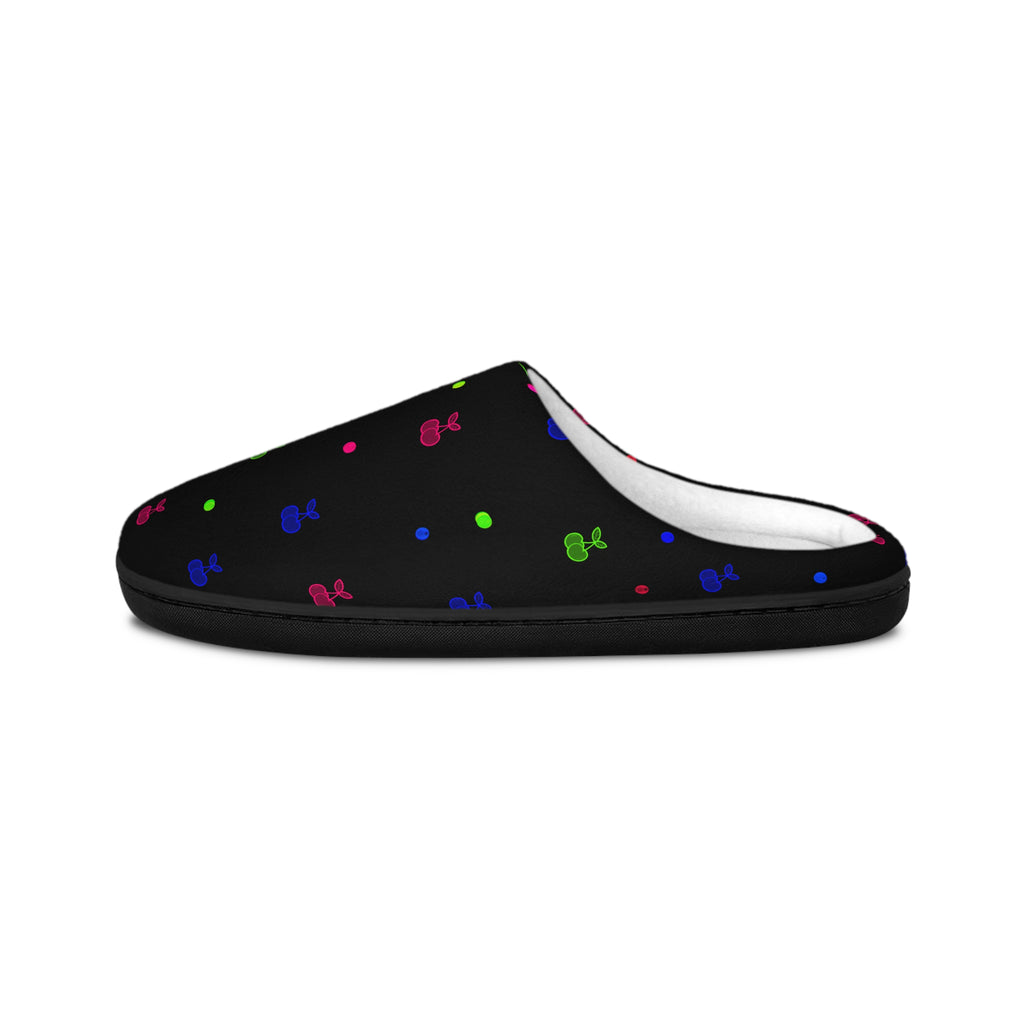 Cozy Women's Indoor Slippers — Colorful Mini Mushroom Dot Pattern