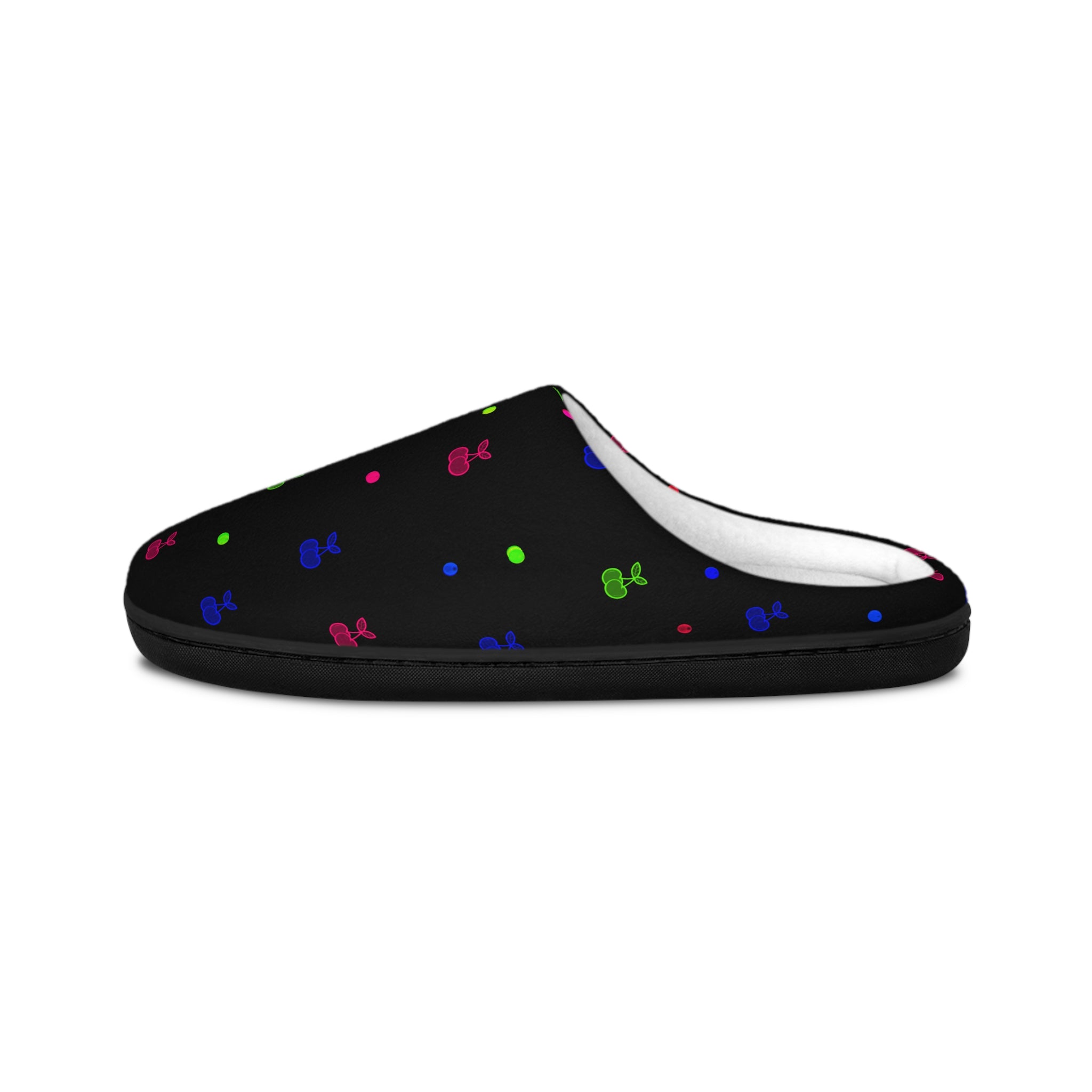 Cozy Women's Indoor Slippers — Colorful Mini Mushroom Dot Pattern