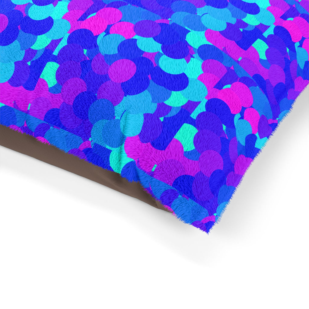 Colorful Blue Purple Camouflage Pet Bed – Plush Dog & Cat Pillow