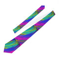 Abstract Rainbow Swirl Necktie — Colorful Artistic Silk-Feel Tie for Men