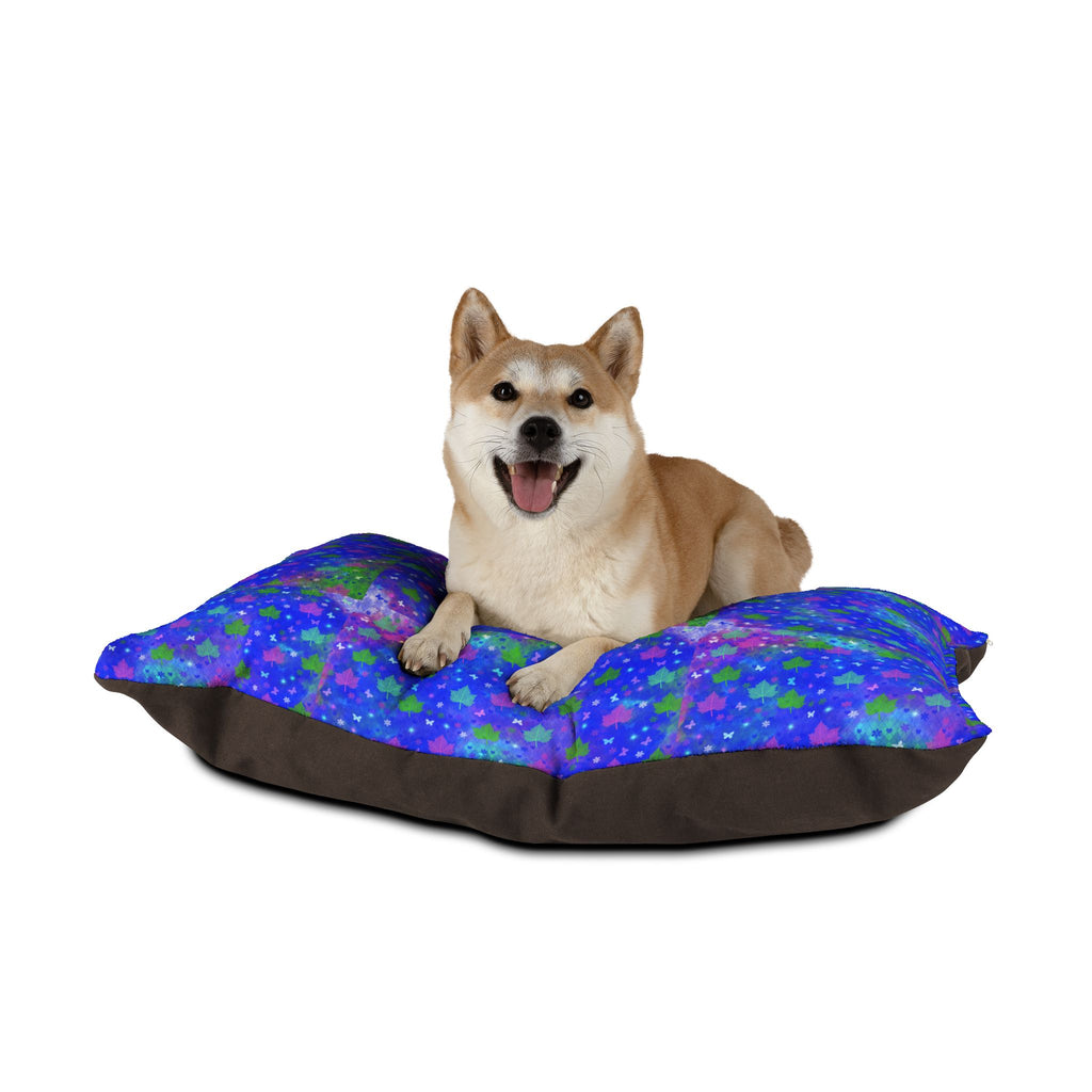 Blue Galaxy Paw-Print Pet Bed — Plush Dog & Cat Pillow