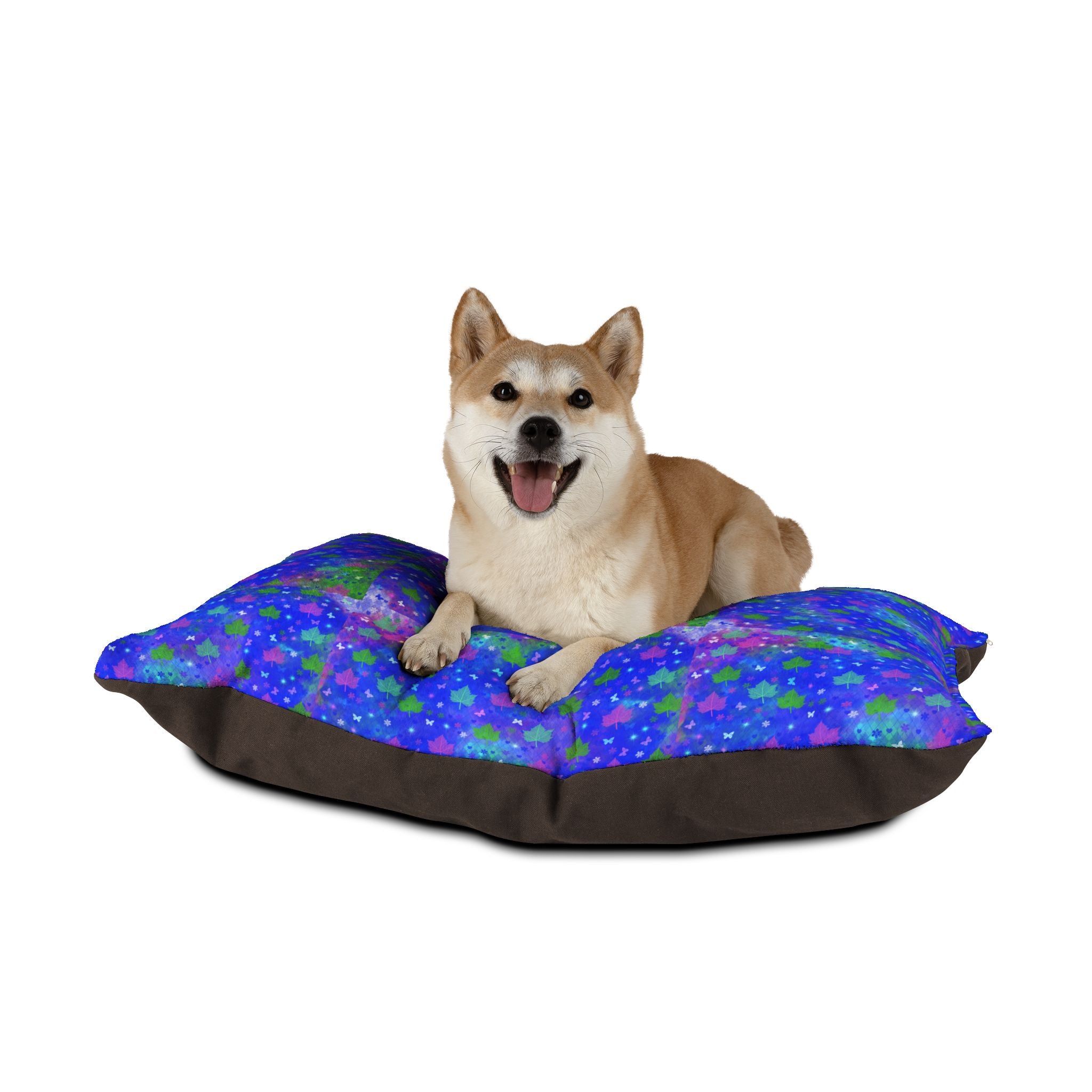 Blue Galaxy Paw-Print Pet Bed — Plush Dog & Cat Pillow