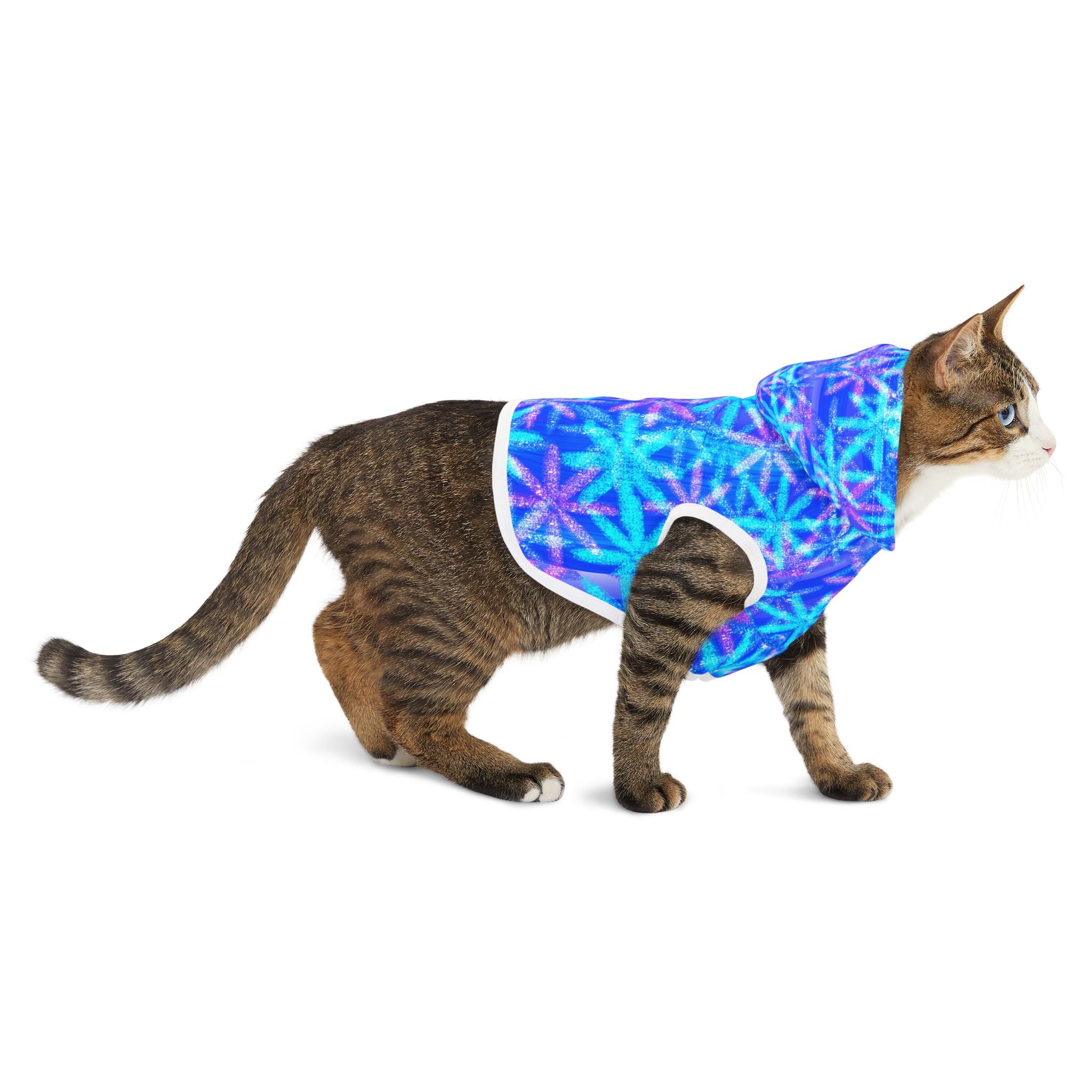 Blue Starburst Pet Hoodie — Cozy Winter Dog & Cat Hoodie