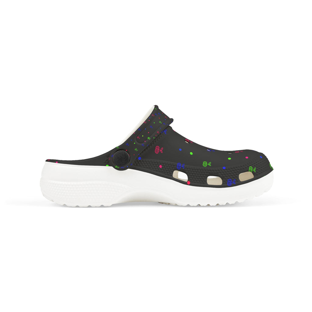 Kids' Black Confetti EVA Foam Clogs — Lightweight Slip-On Sandals for Boys & Girls