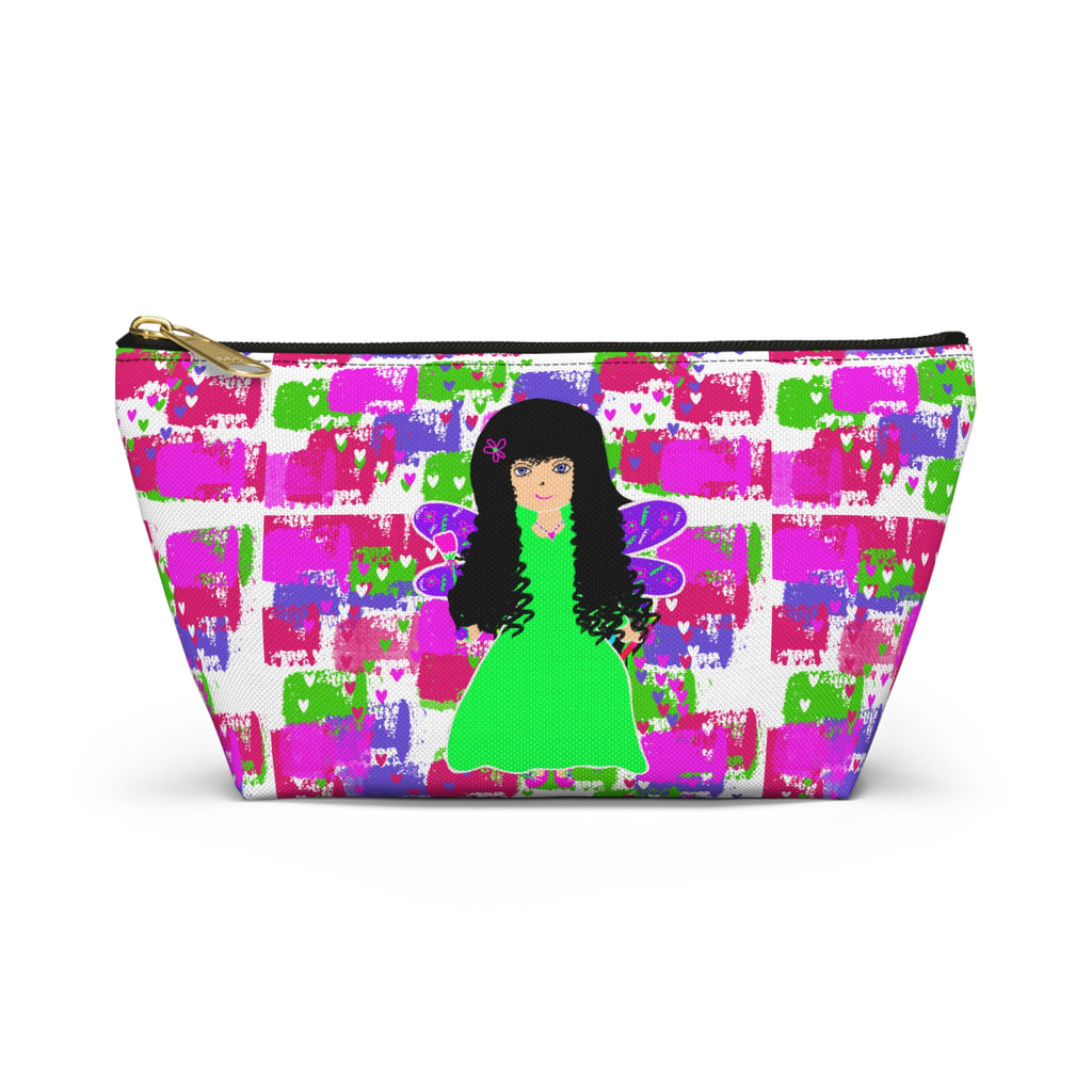 Fairy Girl Accessory Pouch — Colorful T-Bottom Makeup Bag for Kids & Teens