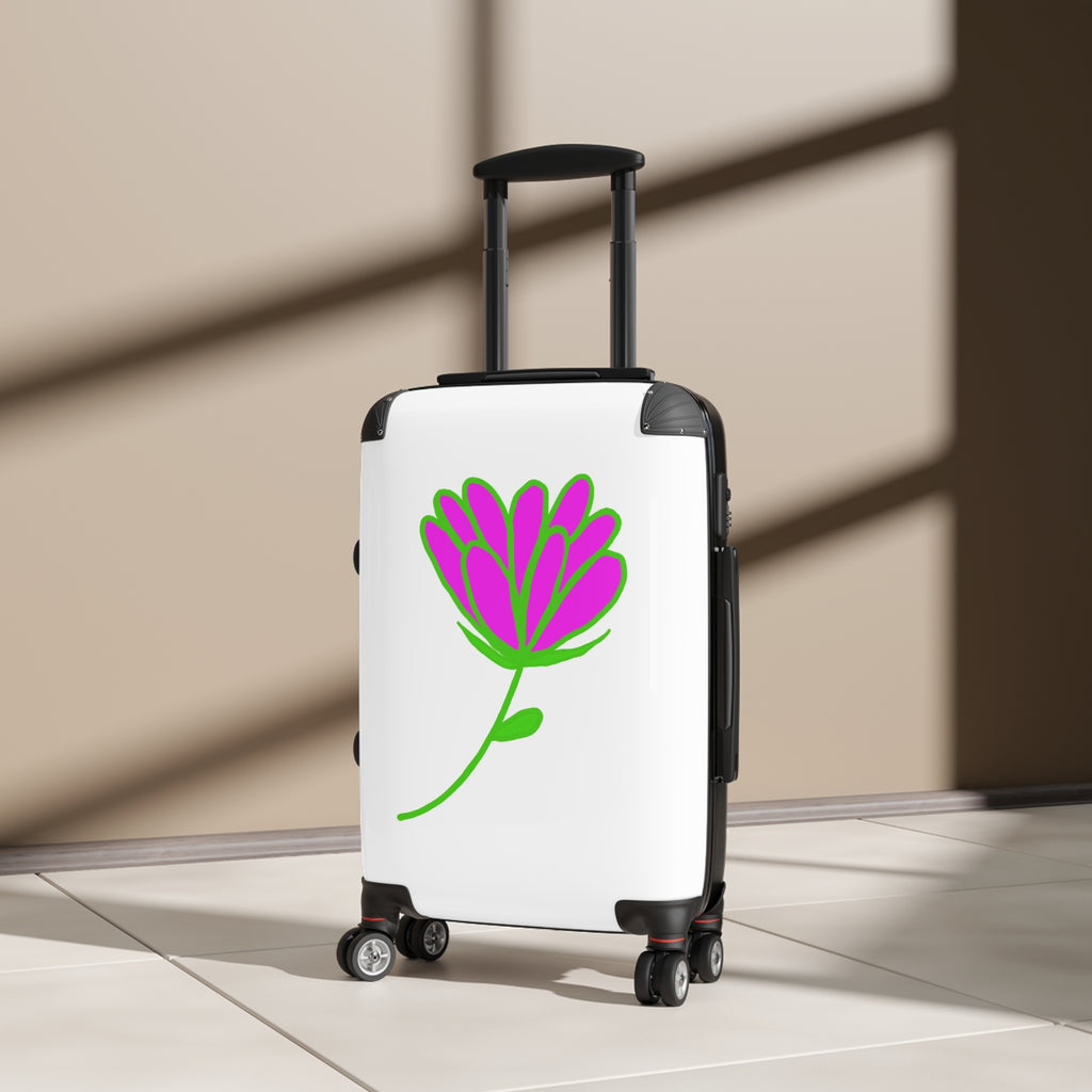 Floral Carry-On Suitcase — Bright Pink Bloom Travel Luggage