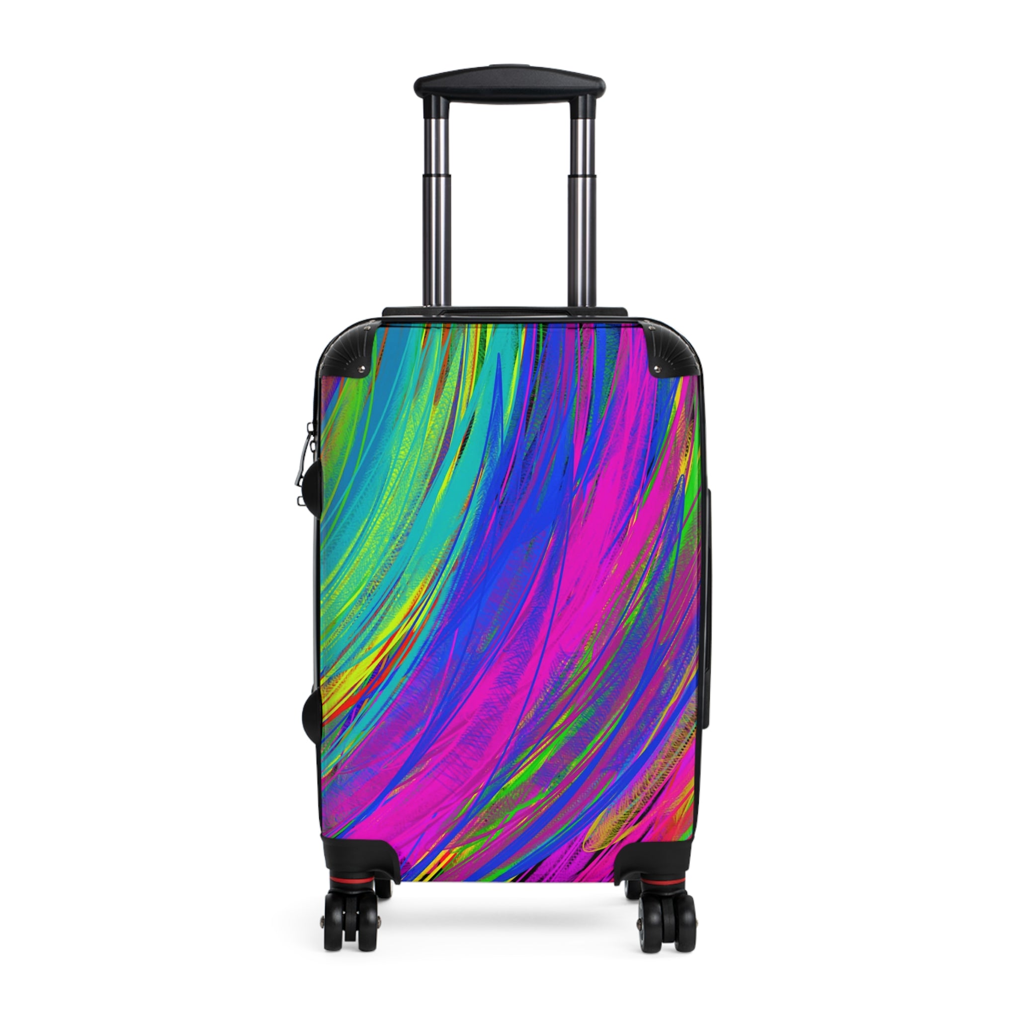 Vibrant Swirl Carry-On Suitcase — Colorful Abstract Travel Luggage