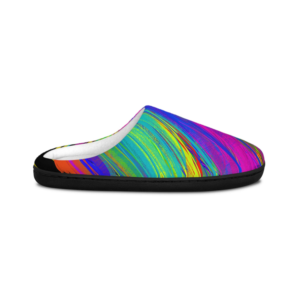 Colorwave Indoor Slippers — Bright Abstract Swirl House Shoes for Women