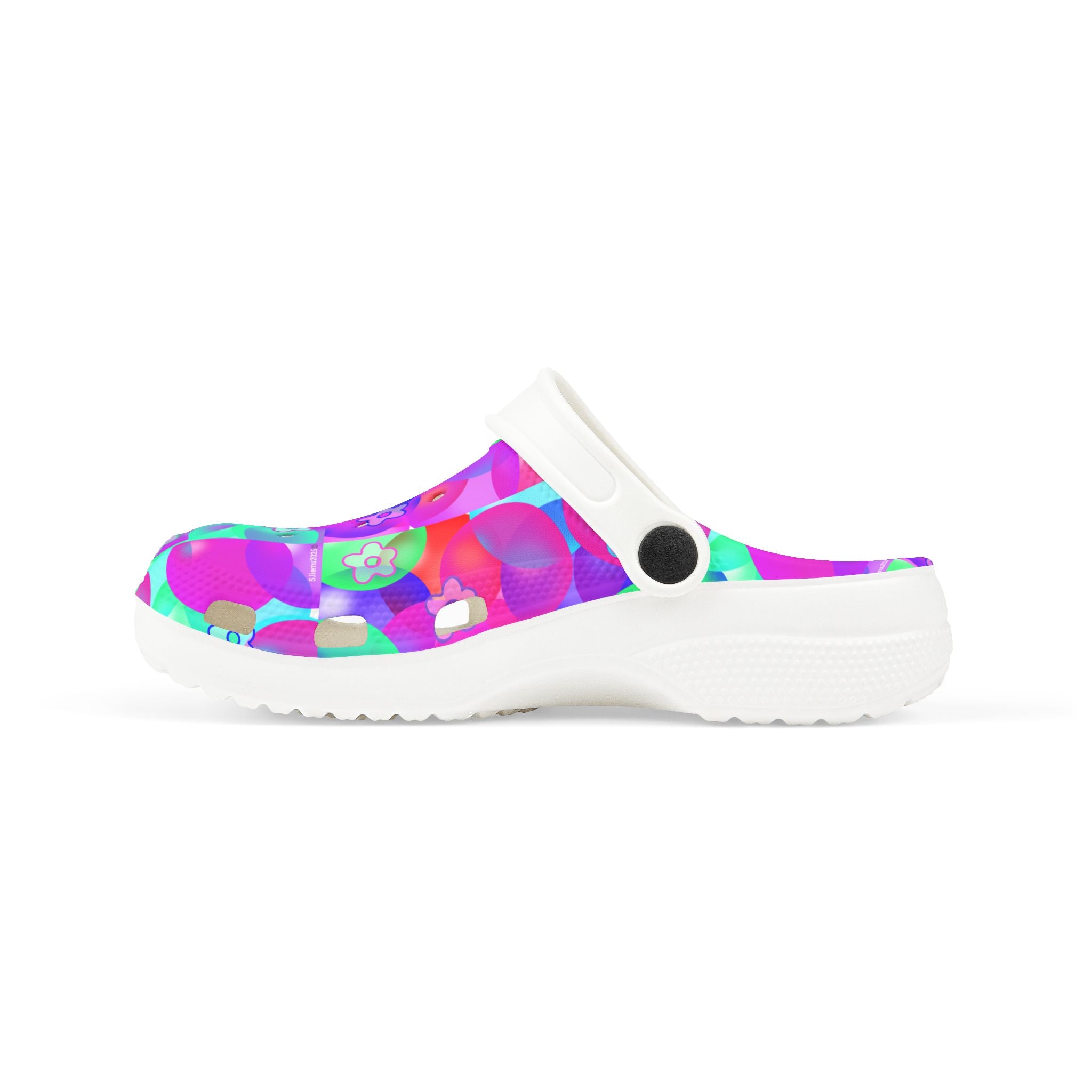 Kids Floral Bubble Clogs — Colorful Pink & Purple EVA Foam Slip-Ons