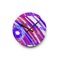 Acrylic Wall Clock — Colorful Cosmic Stripes Clock with "you are for me" Text