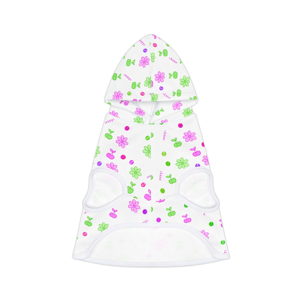 Floral Clover Pet Hoodie — Pink & Green Lucky Shamrock Pattern for Dogs & Cats