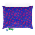 Plush Floral Galaxy Pet Bed — Cozy Blue & Pink Patterned Dog/Cat Cushion