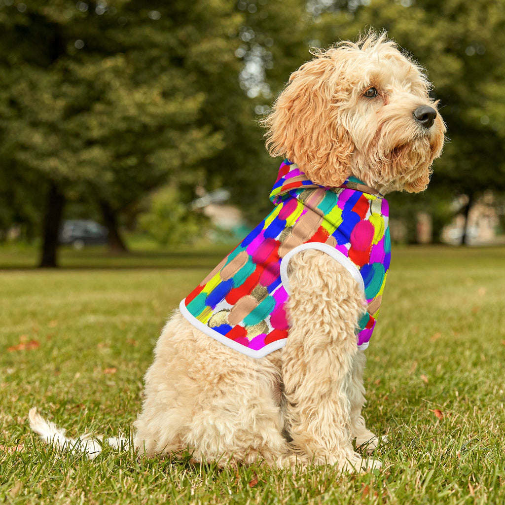 Pet Hoodie — Colorful Brushstroke Print Dog Hoodie