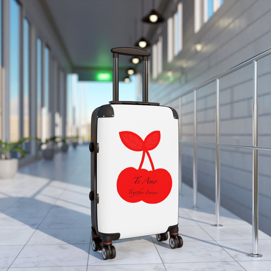 Cherry Love Suitcase – 'Te Amo Together Forever' Romantic Carry-On