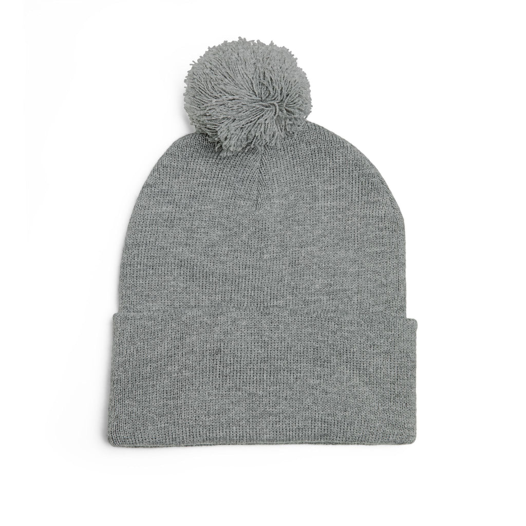 Embroidered "Love" Pom-Pom Beanie — Cozy Knit Winter Hat