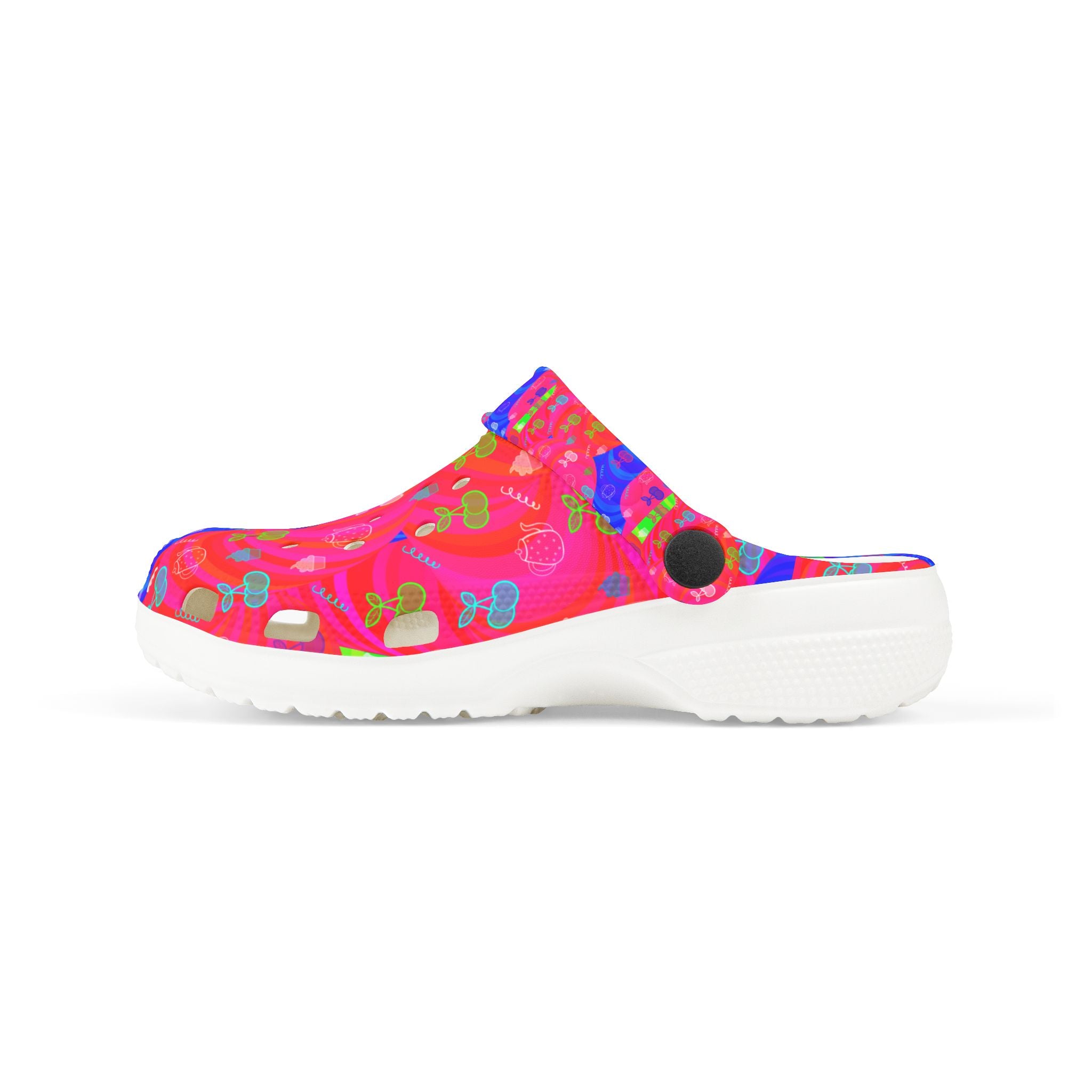 Kids Colorful Cherry Print EVA Foam Clogs – Fun Garden Slip-Ons