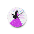 Princess Silhouette Acrylic Wall Clock — Cute Pastel Fairy Tale Decor
