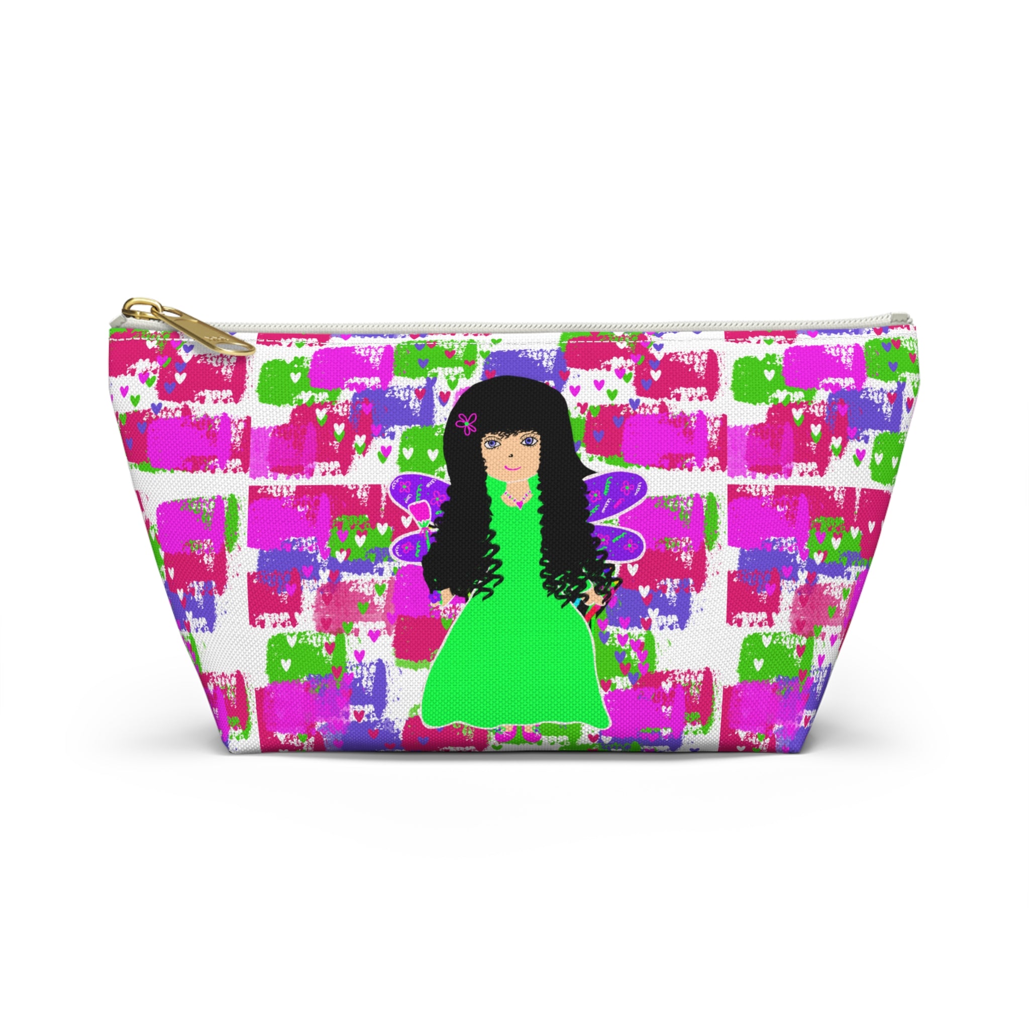 Fairy Girl Accessory Pouch — Colorful T-Bottom Makeup Bag for Kids & Teens