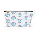 Ocean Breeze Accessory Pouch — Blue Sea Glass Pattern T-Bottom Zipper Bag