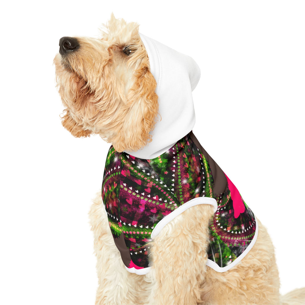 Pet Hoodie - Festive Floral Girl Silhouette Dog/Pet Hoodie