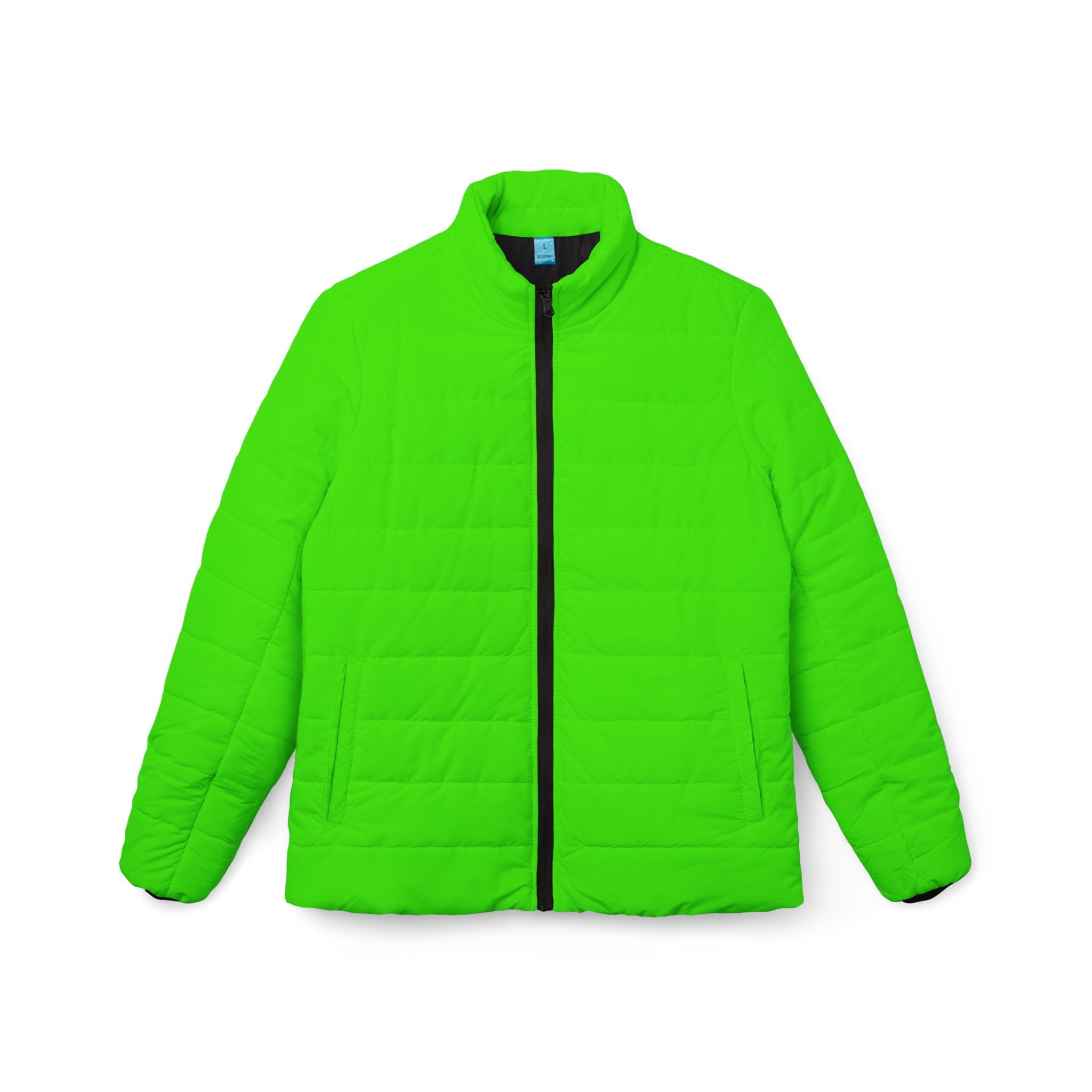 Neon Green Women’s Puffer Jacket — Lightweight Quilted Winter Coat