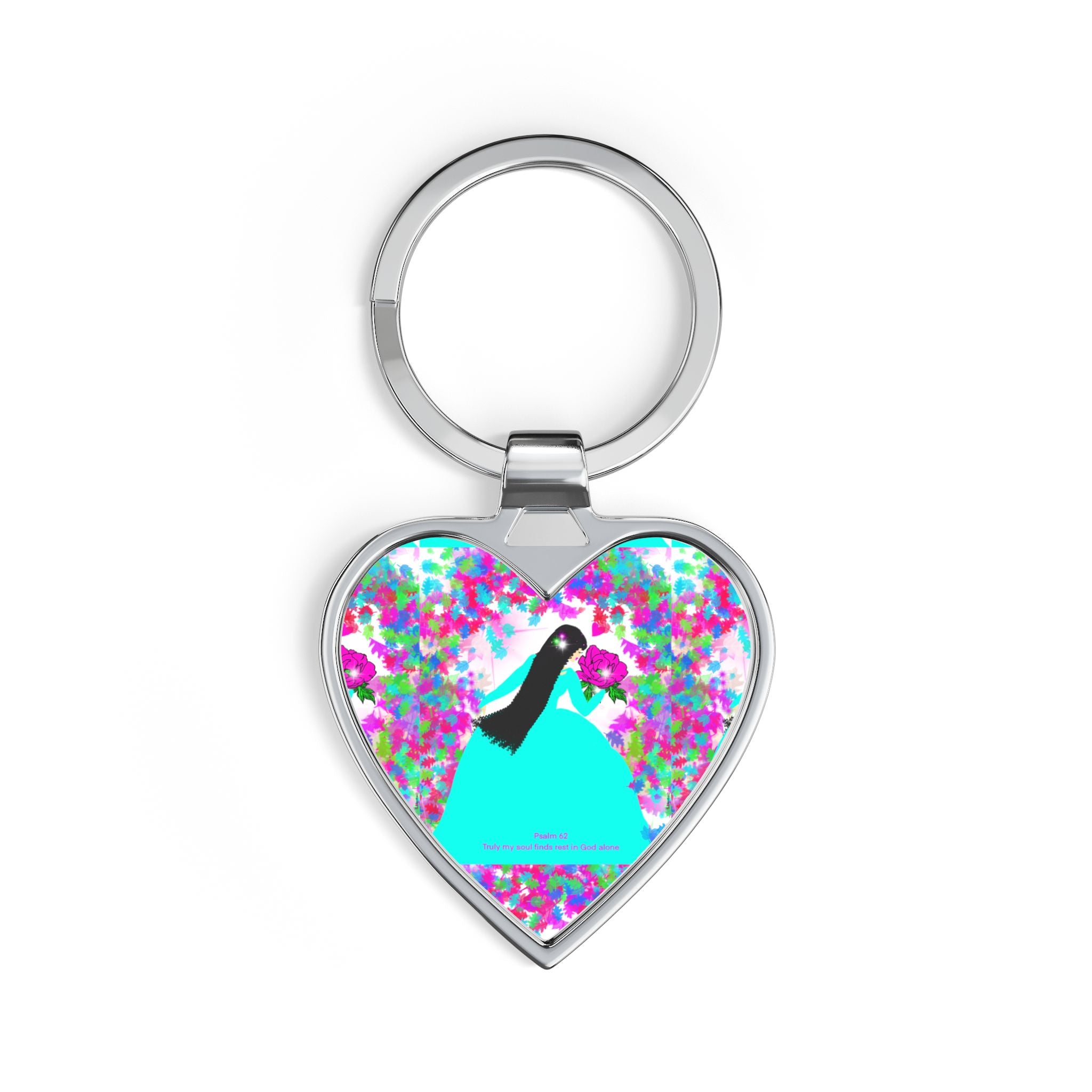 Heart Keychain — Colorful Abstract Dress Love Keyring
