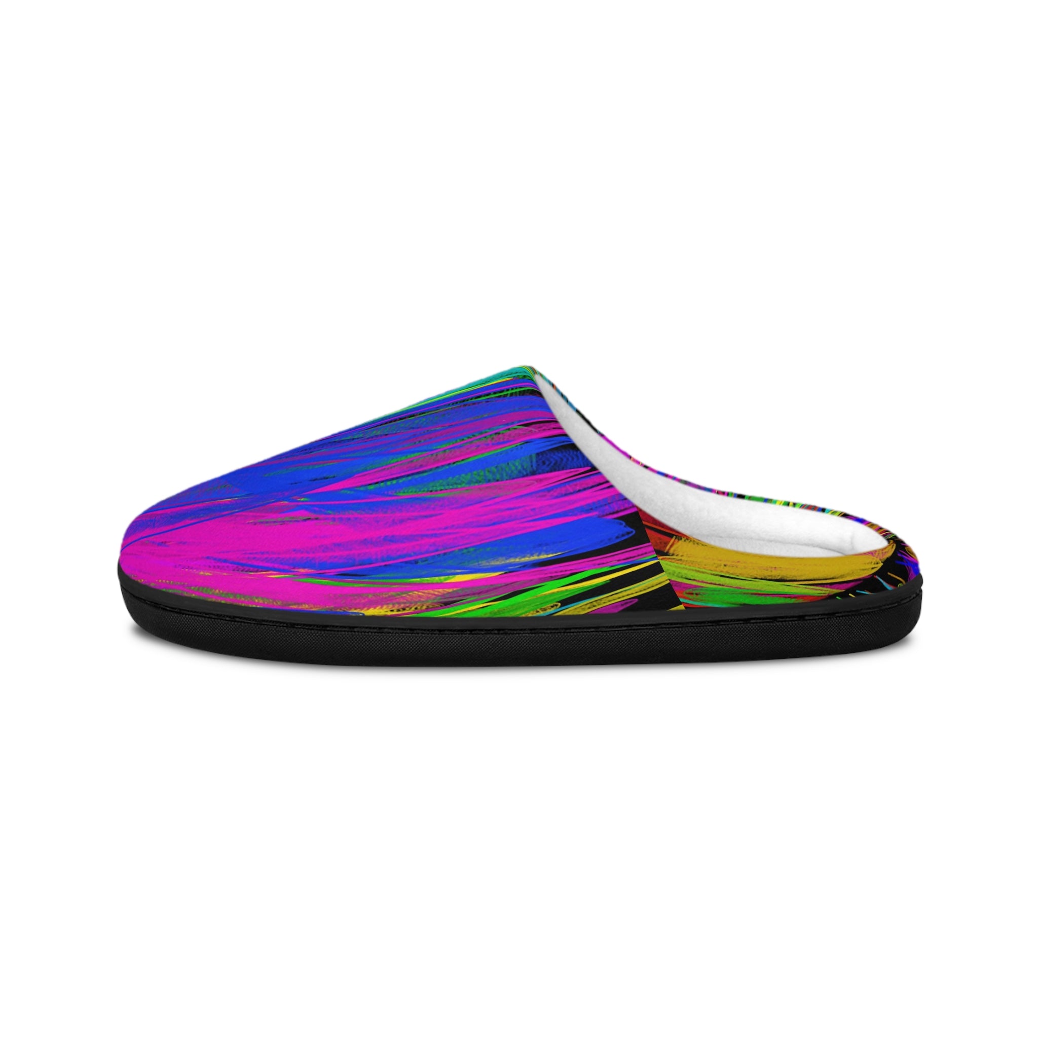 Colorwave Indoor Slippers — Bright Abstract Swirl House Shoes for Women