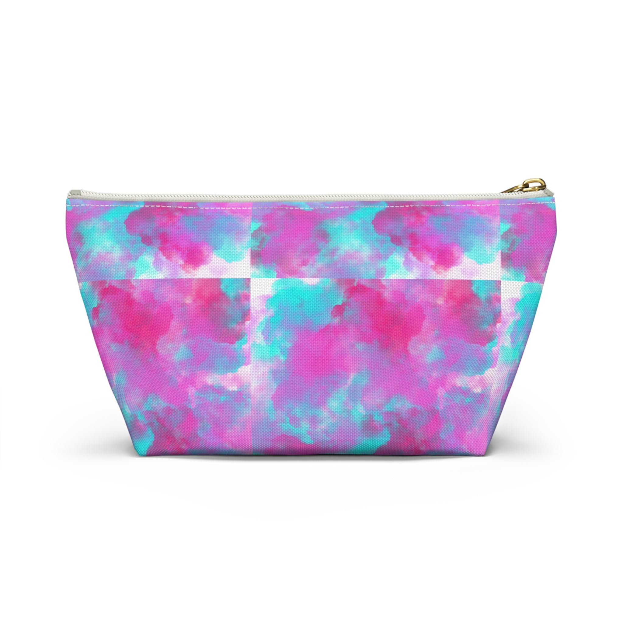 Mermaid Girl Accessory Pouch — Pink Teal T‑Bottom Cosmetic Bag