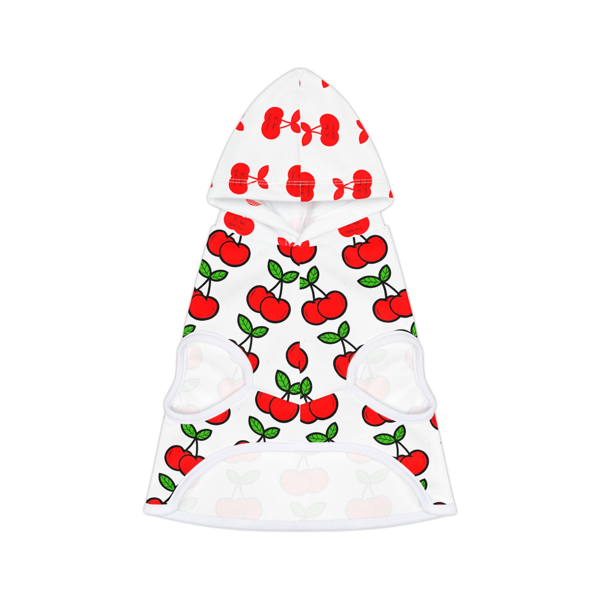 Cherry Pattern Pet Hoodie — Cute Red Cherry Dog & Cat Hoodie