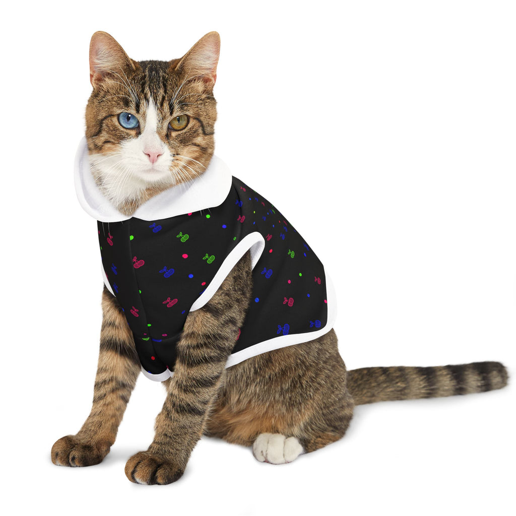 Pet Hoodie - Colorful Paw Print Hooded Dog & Cat Sweatshirt
