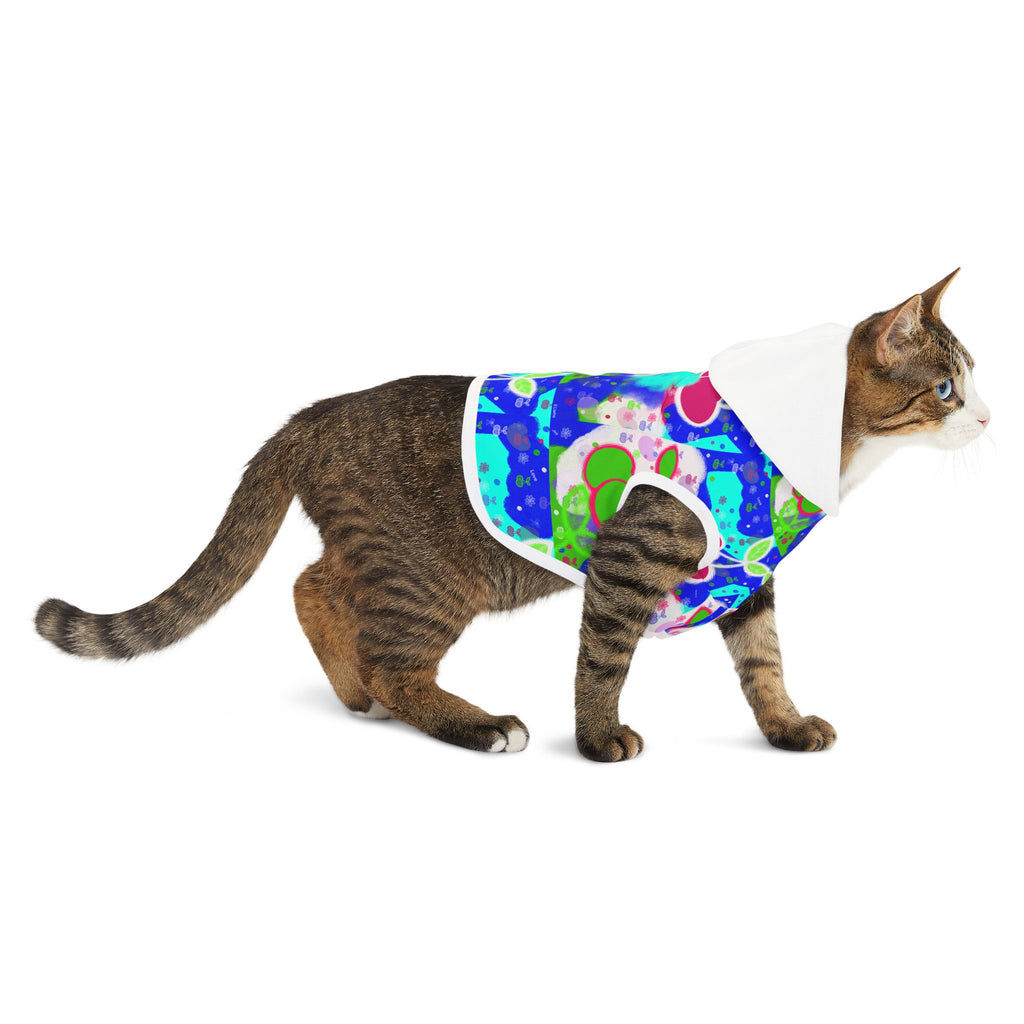 Cherry Pop Pet Hoodie — Colorful Retro Fruit Print Dog & Cat Hoodie
