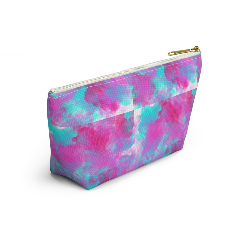 Mermaid Girl Accessory Pouch — Pink Teal T‑Bottom Cosmetic Bag